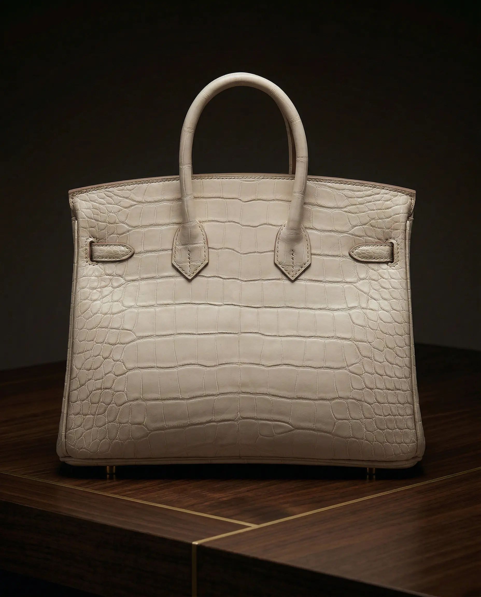 Hermès Birkin 25 Beton Matte Alligator Gold Hardware