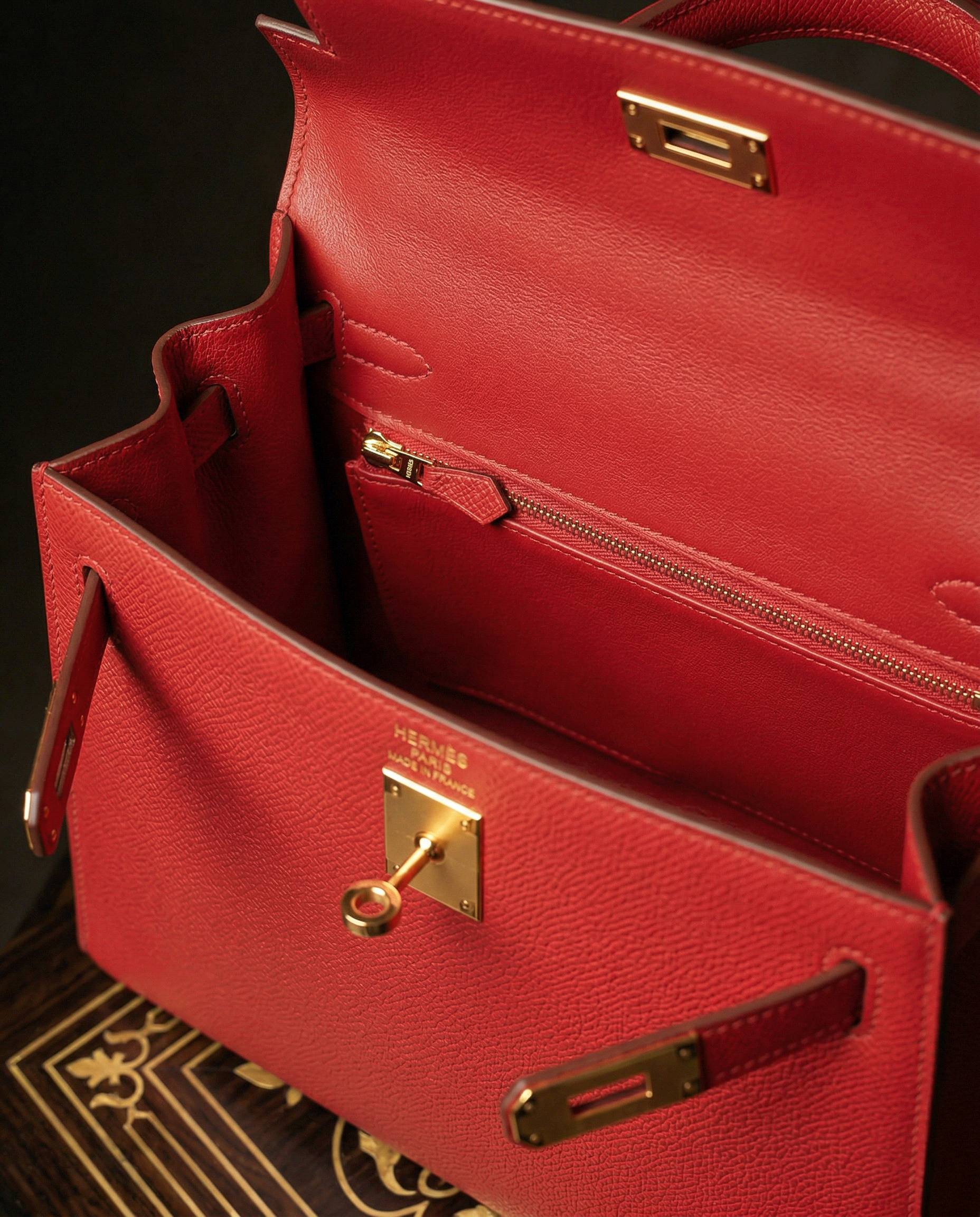 Hermès Kelly 25 Epsom Rouge Radieux