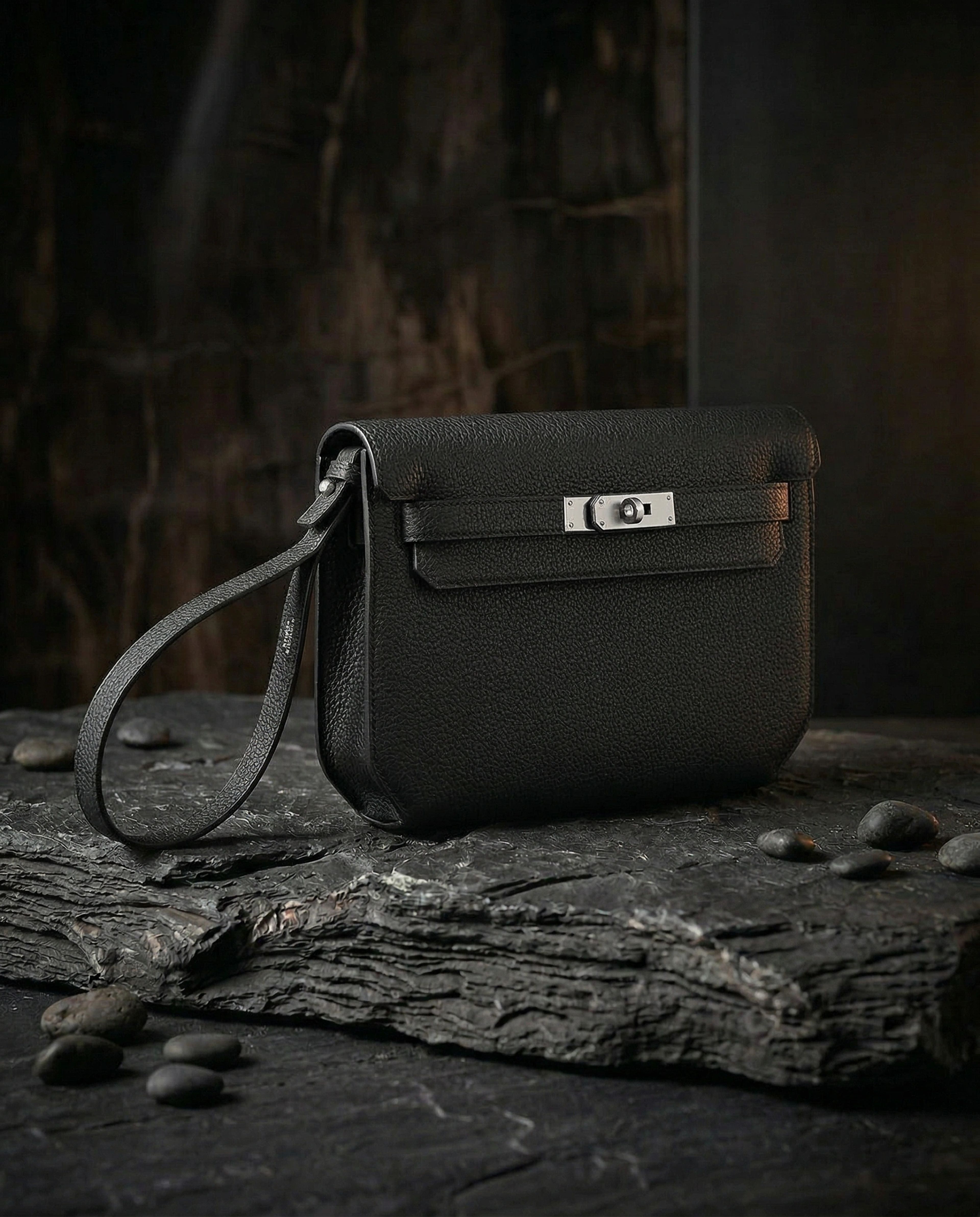 Hermès Kelly Depeches 25 Togo Black Palladium Hardware