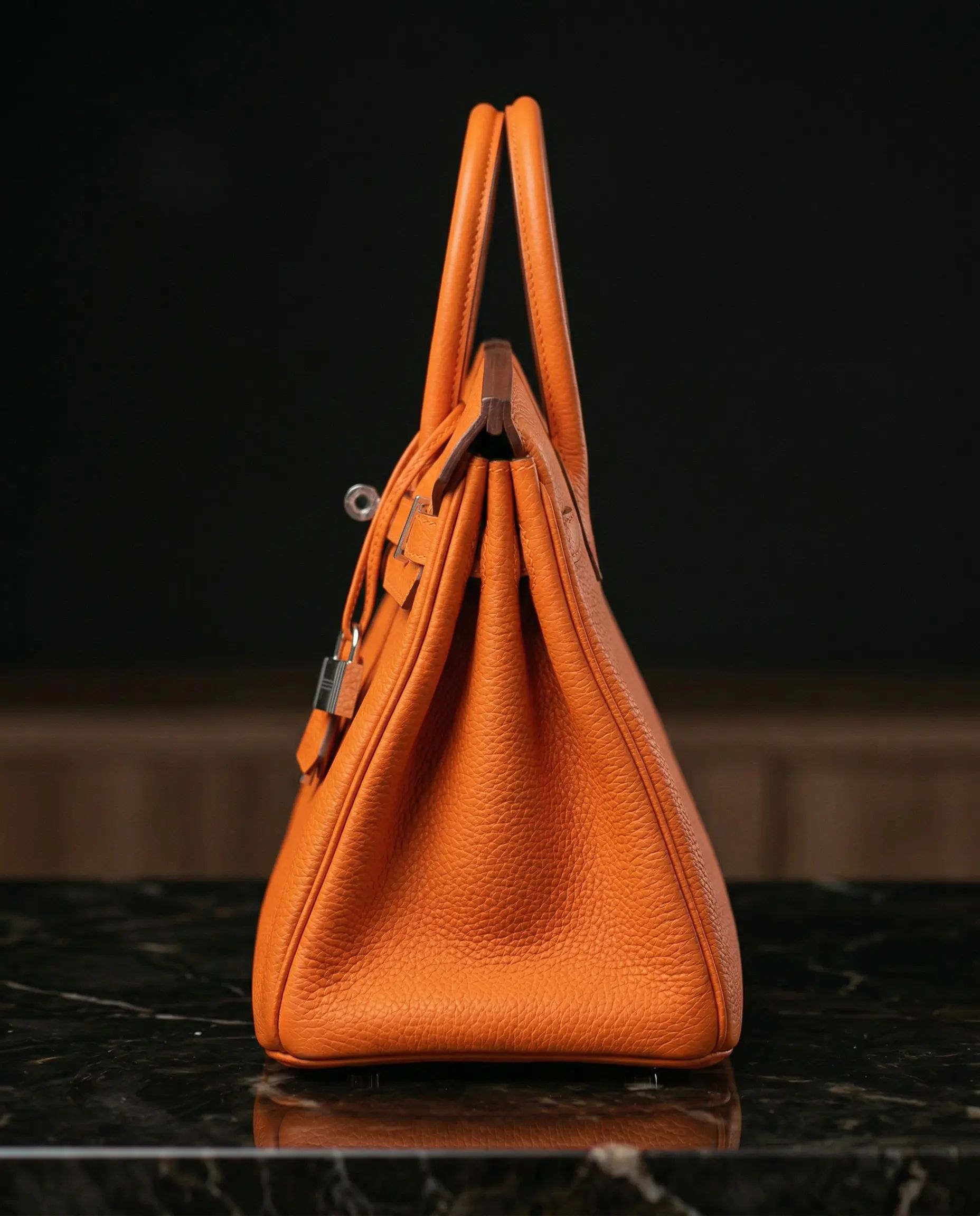 Hermès Birkin 25 Orange Togo Palladium Hardware