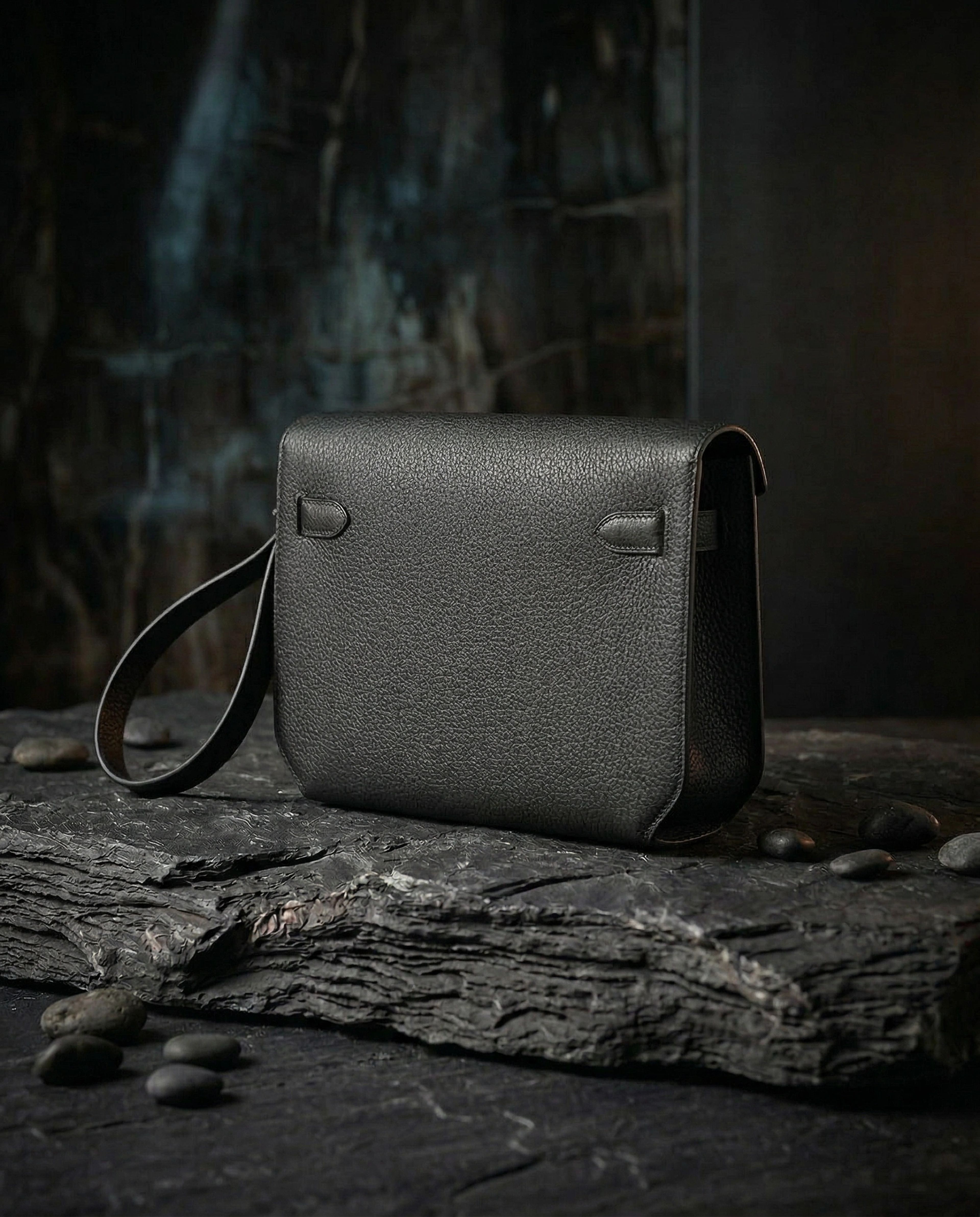 Hermès Kelly Depeches 25 Togo Black Palladium Hardware