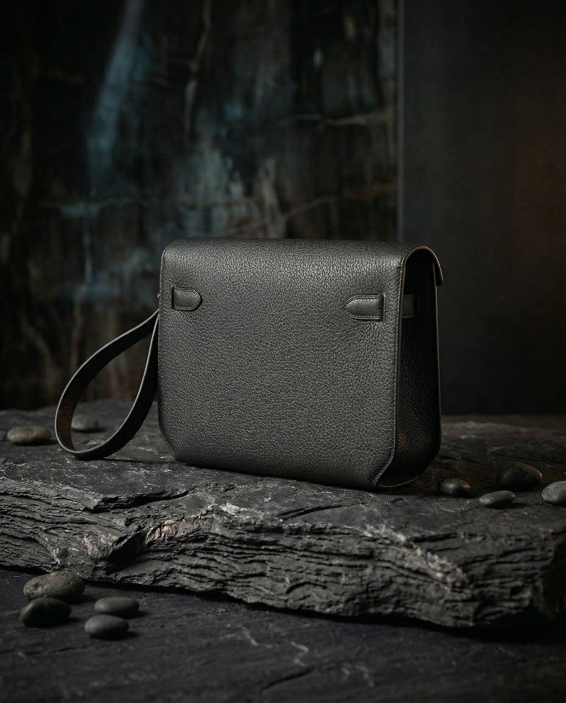 Hermès Kelly Depeches 25 Togo Black Palladium Hardware