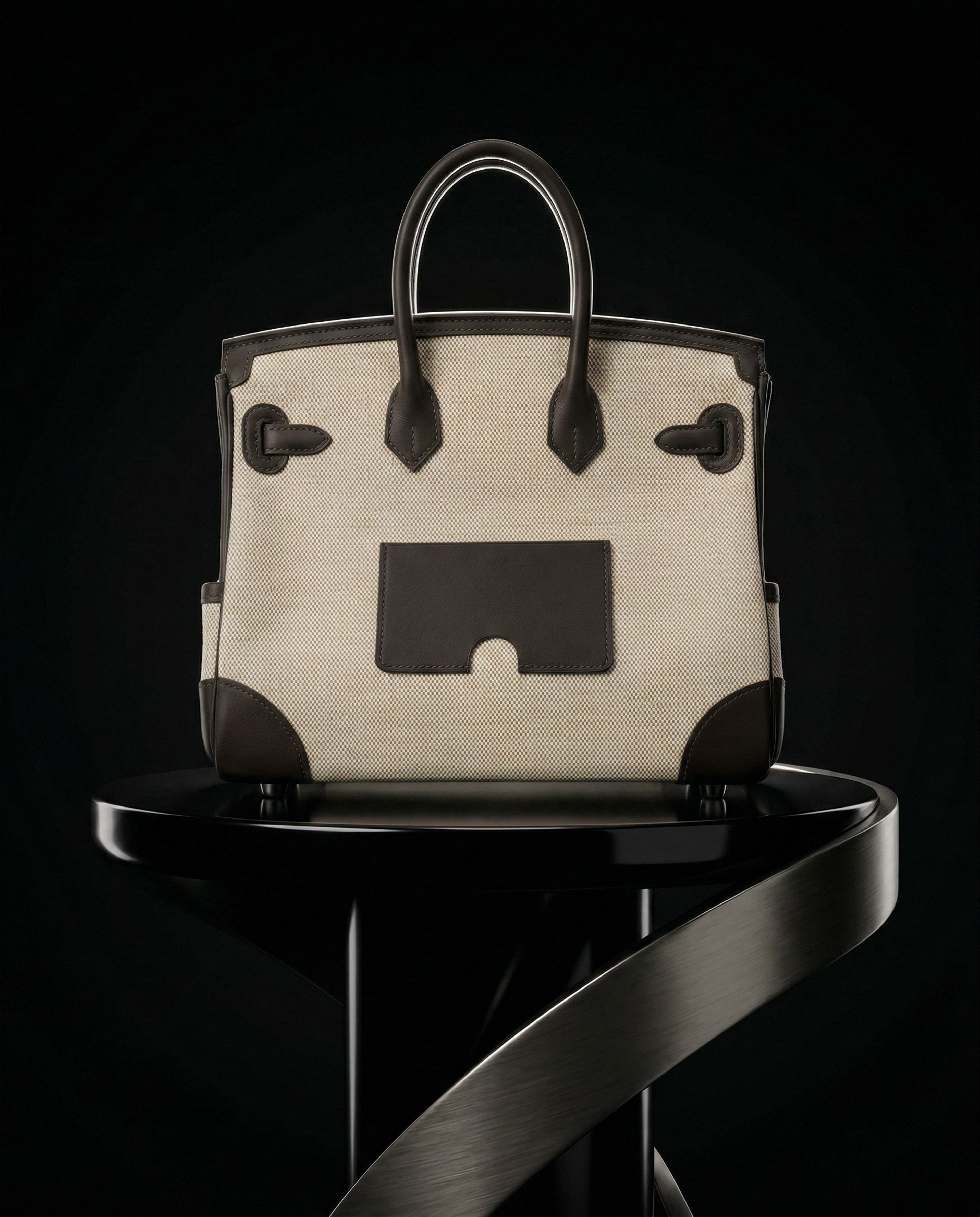 Hermès Birkin 25 Cargo Ecru-Beige Toile H Canvas and Bai Brun Swift Palladium Hardware