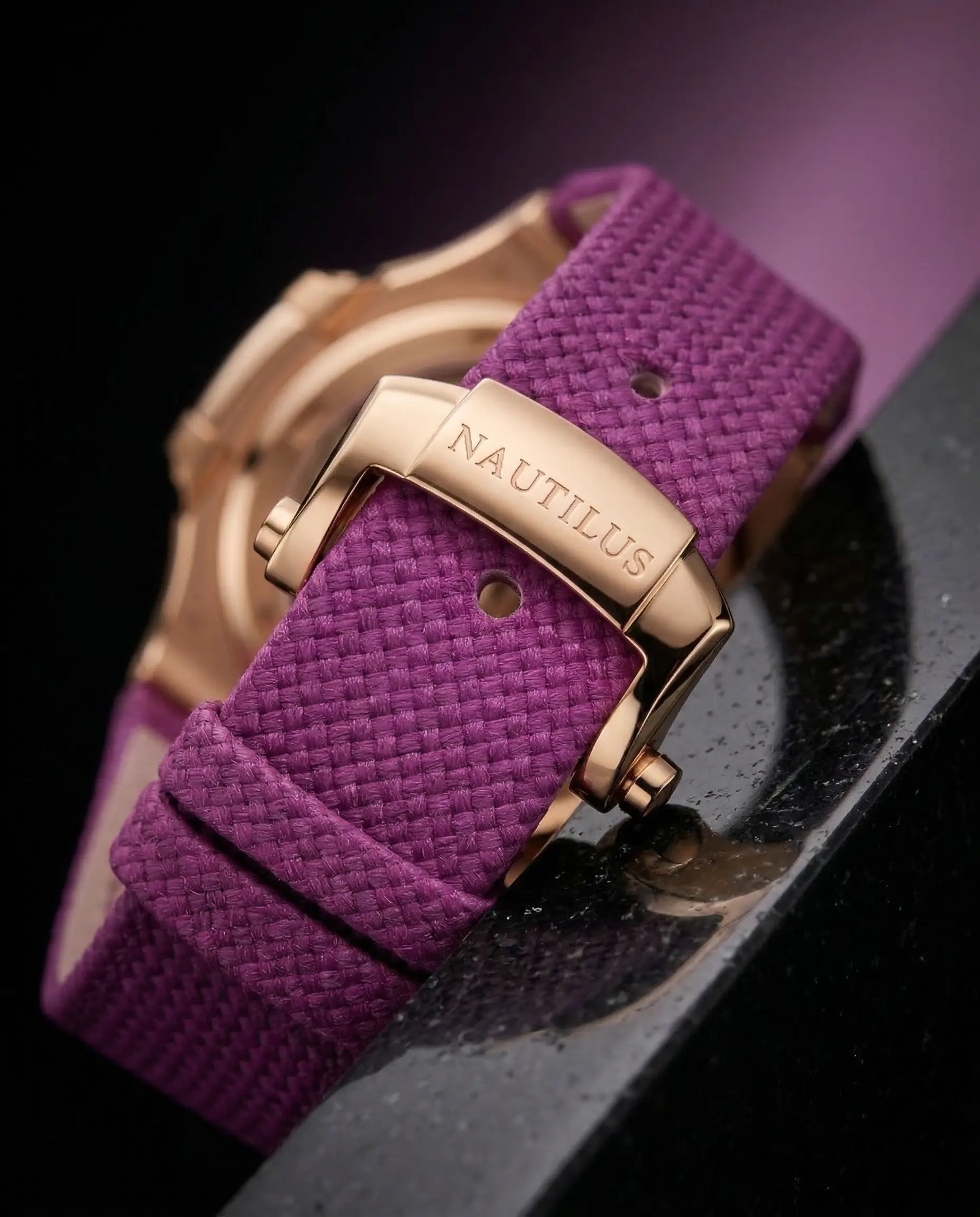 Patek Philippe Nautilus Ladies Rose Gold Purple Dial