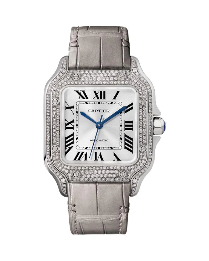 Cartier Santos de Cartier Medium White Gold Diamond
