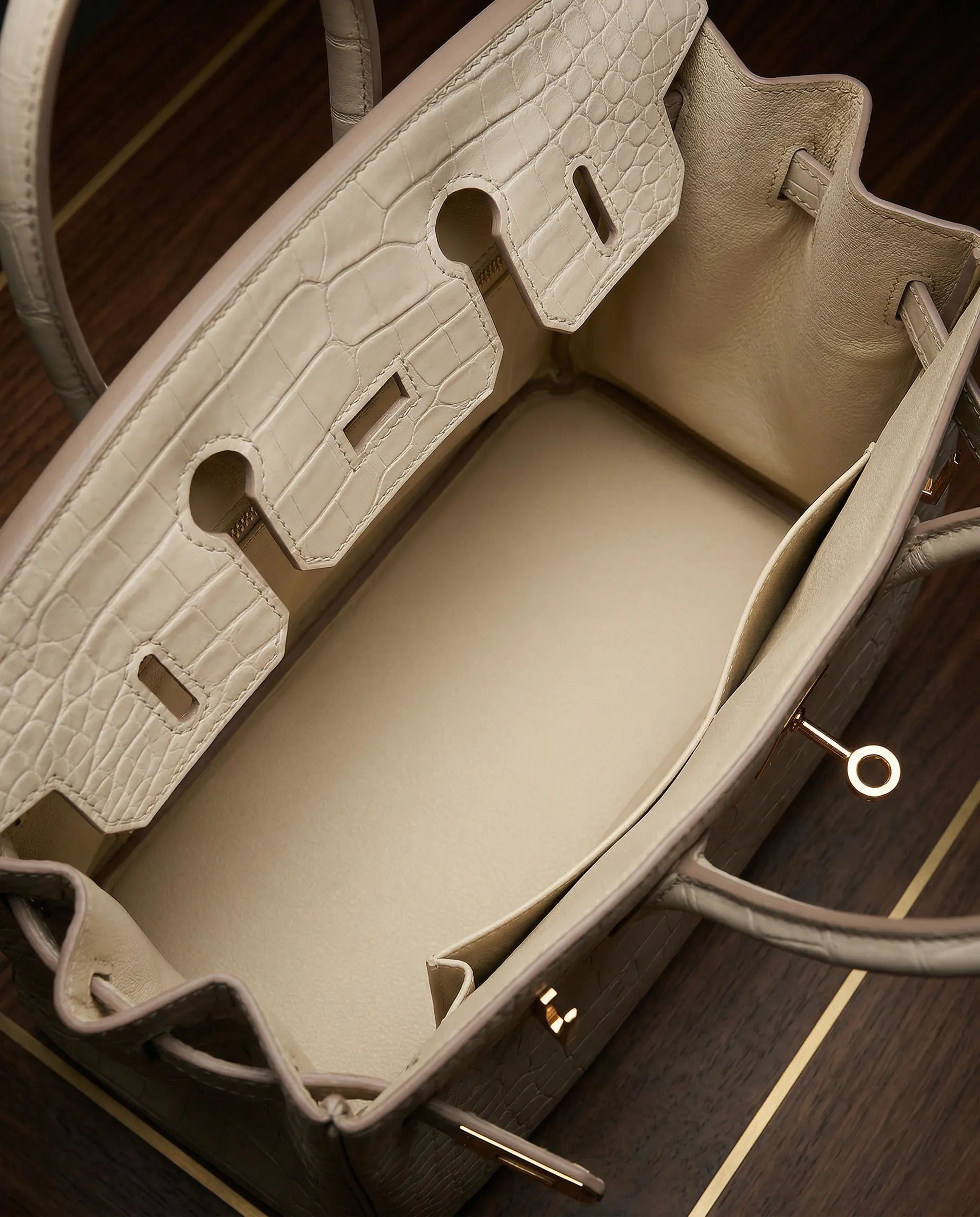 Hermès Birkin 25 Beton Matte Alligator Gold Hardware