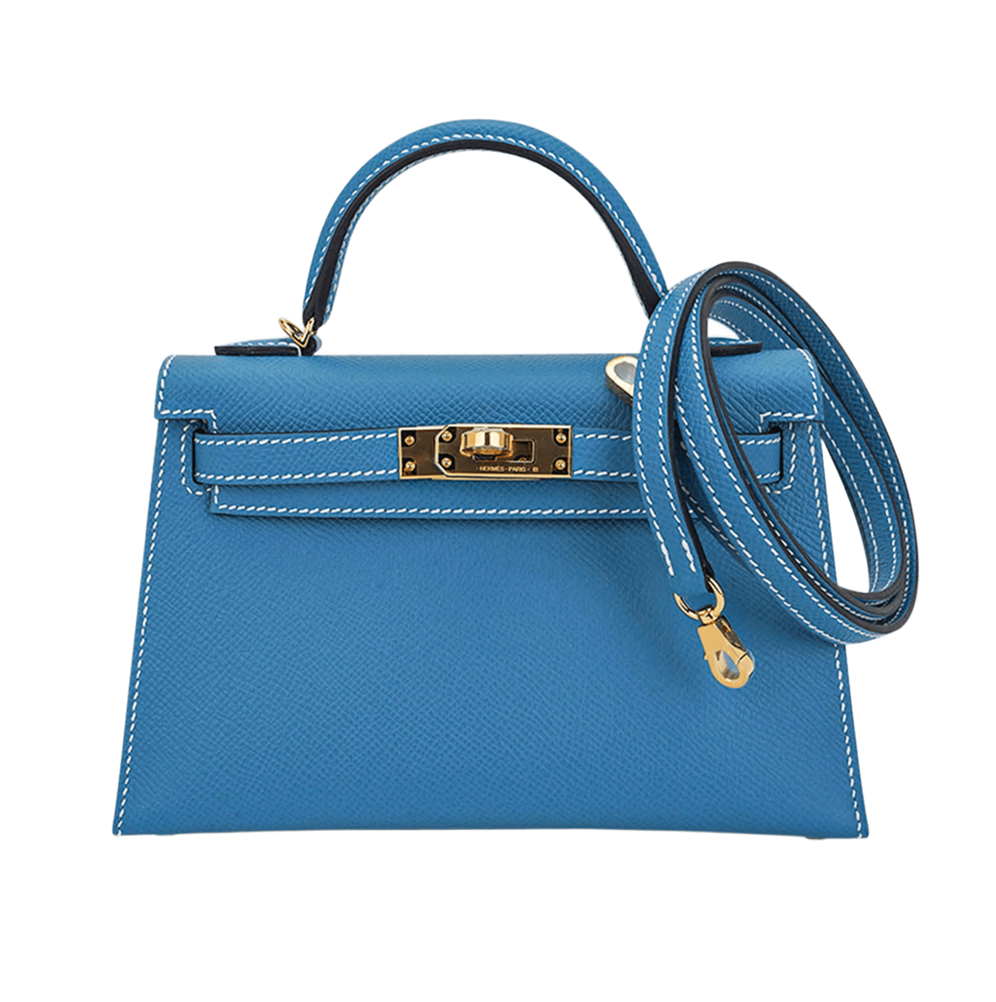 Hermès Mini Kelly 20 New Blue Jean with Gold Hardware