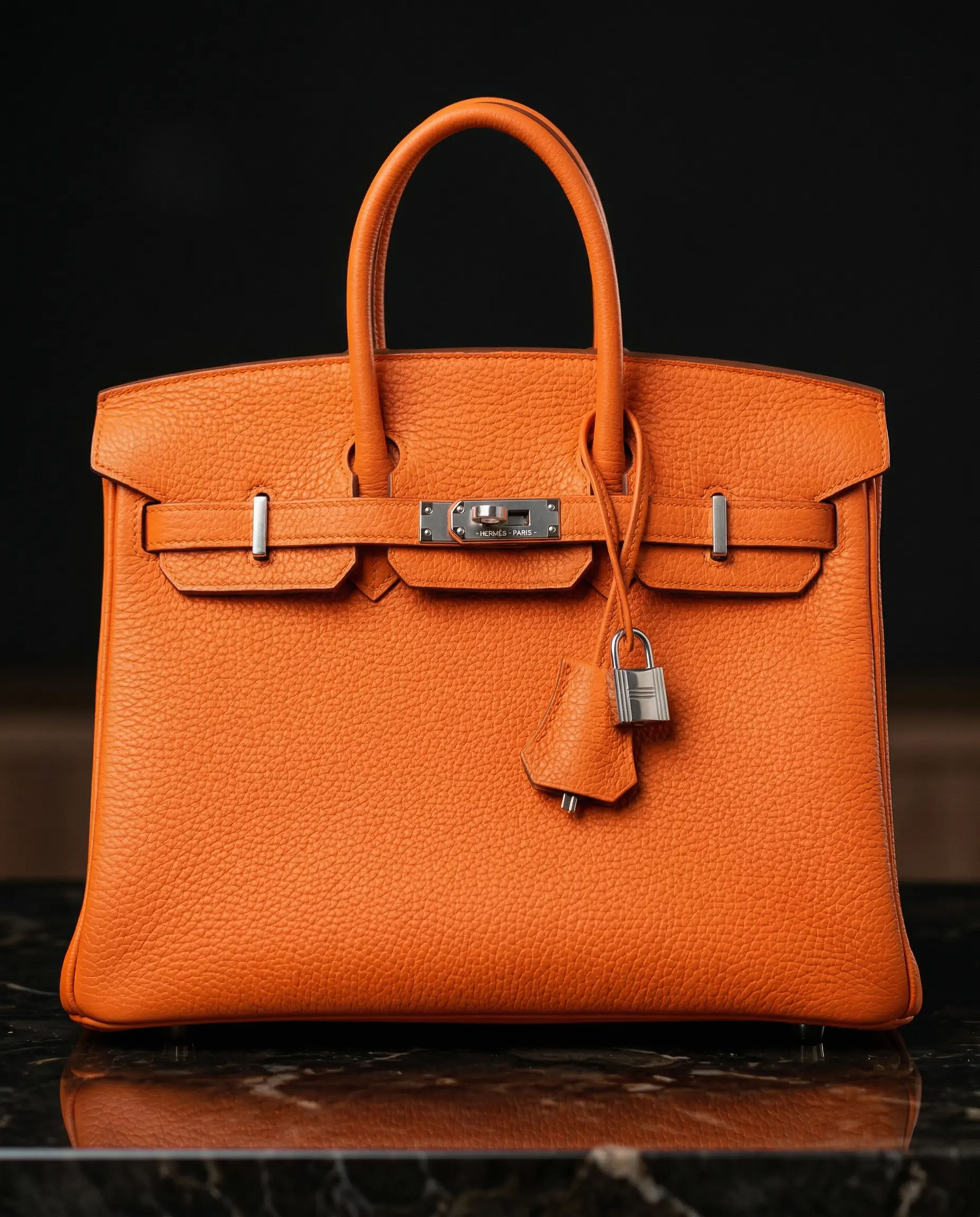 Hermès Birkin 25 Orange Togo Palladium Hardware