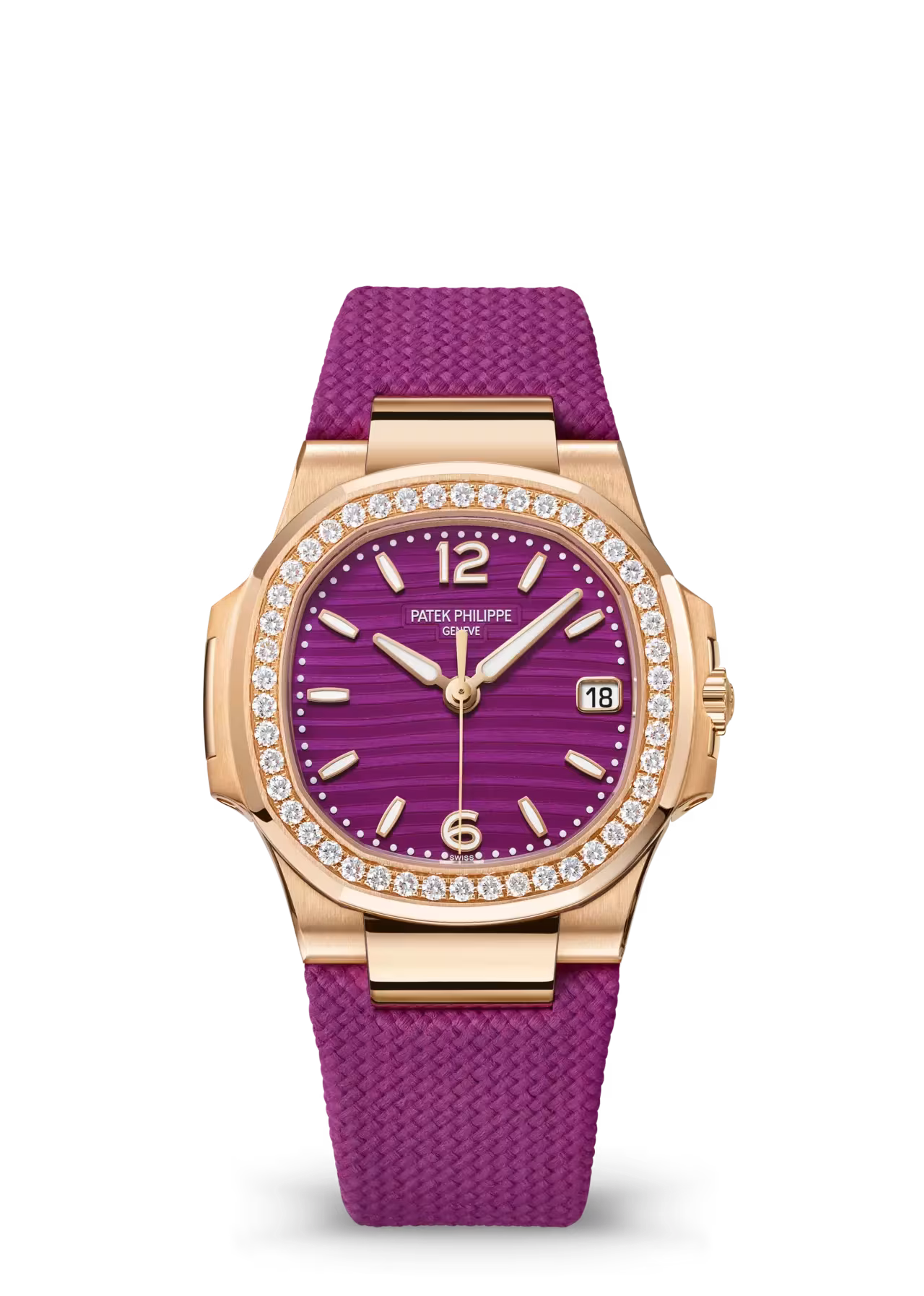 Patek Philippe Nautilus Ladies Rose Gold Purple Dial