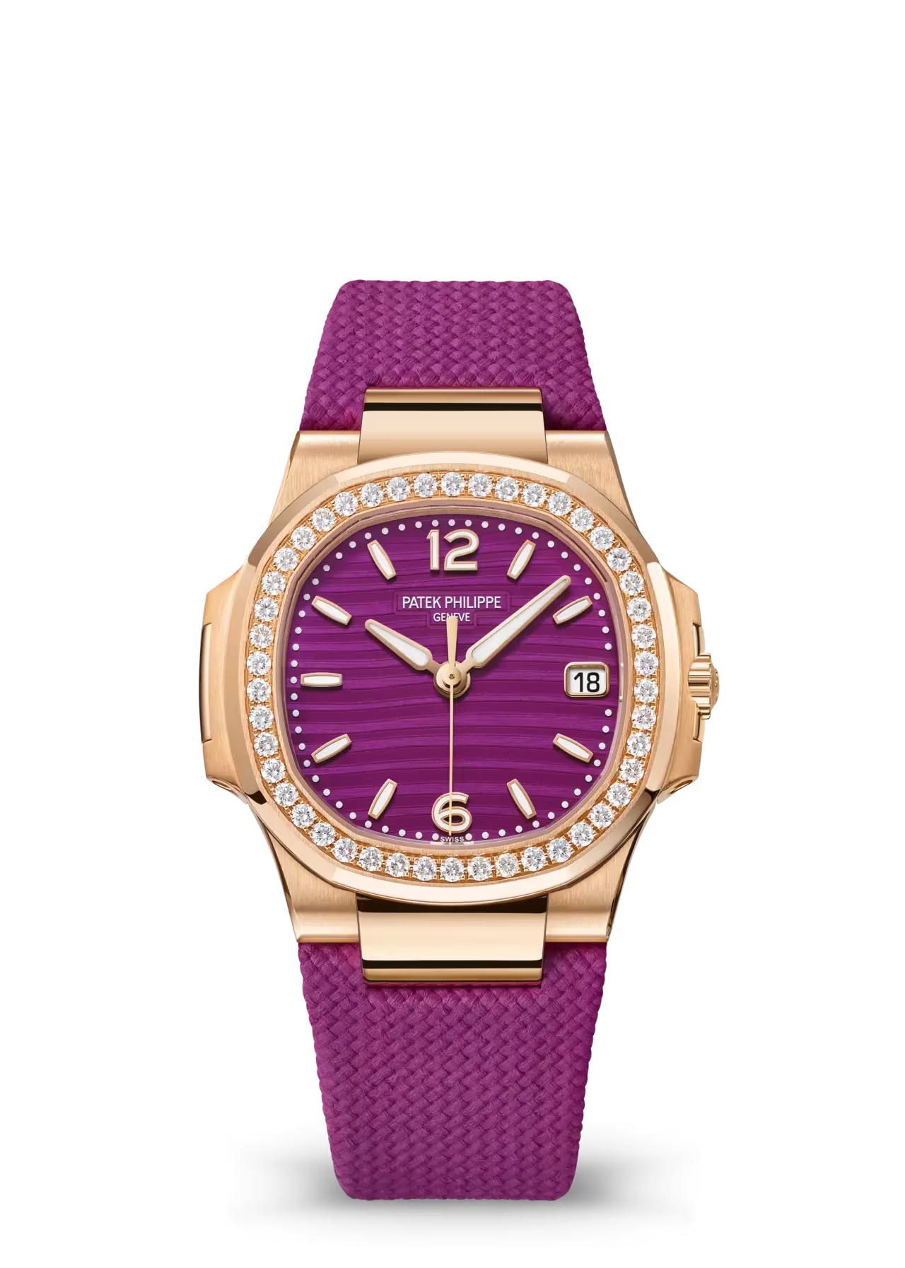 Patek Philippe Nautilus Ladies Rose Gold Purple Dial