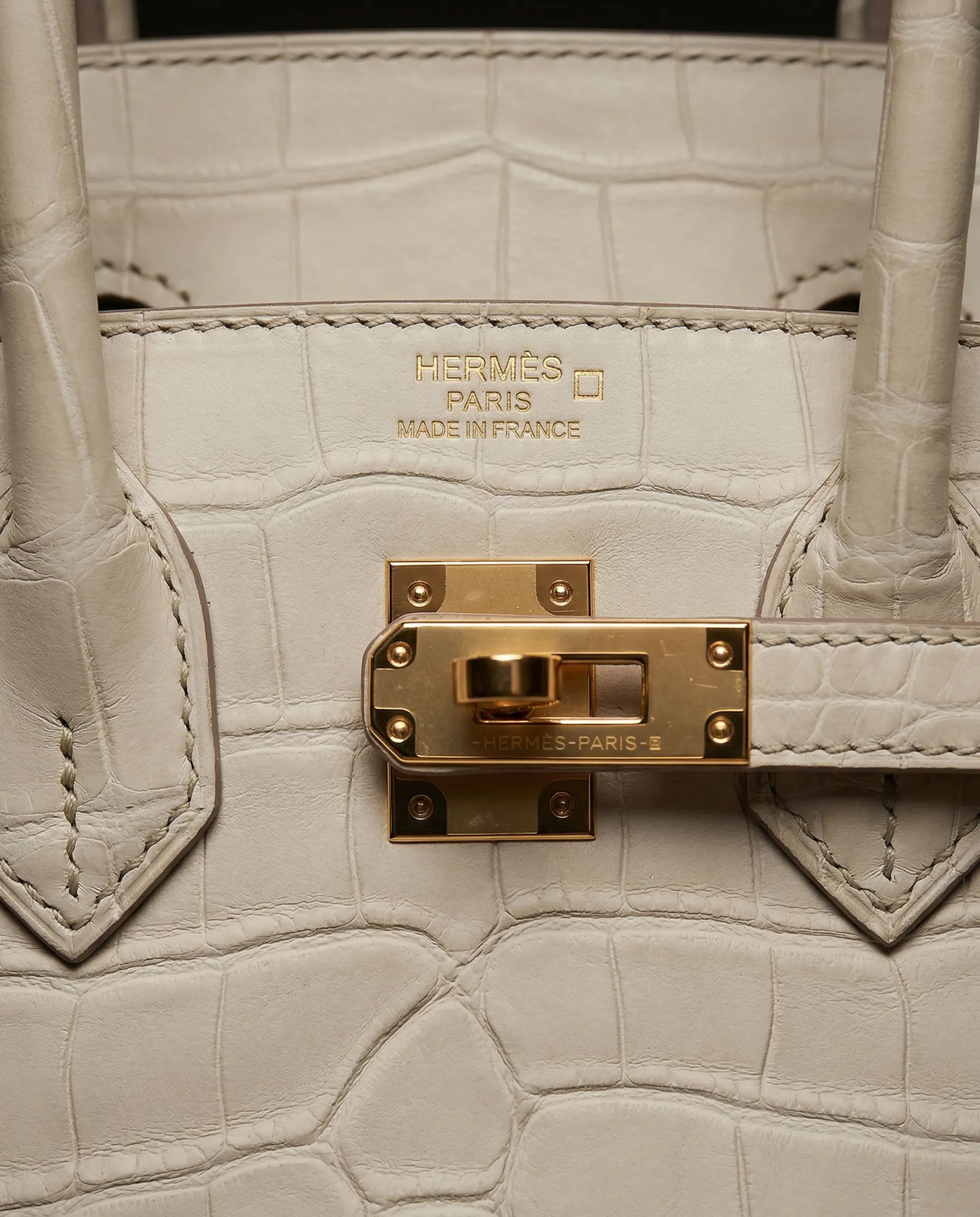 Hermès Birkin 25 Beton Matte Alligator Gold Hardware