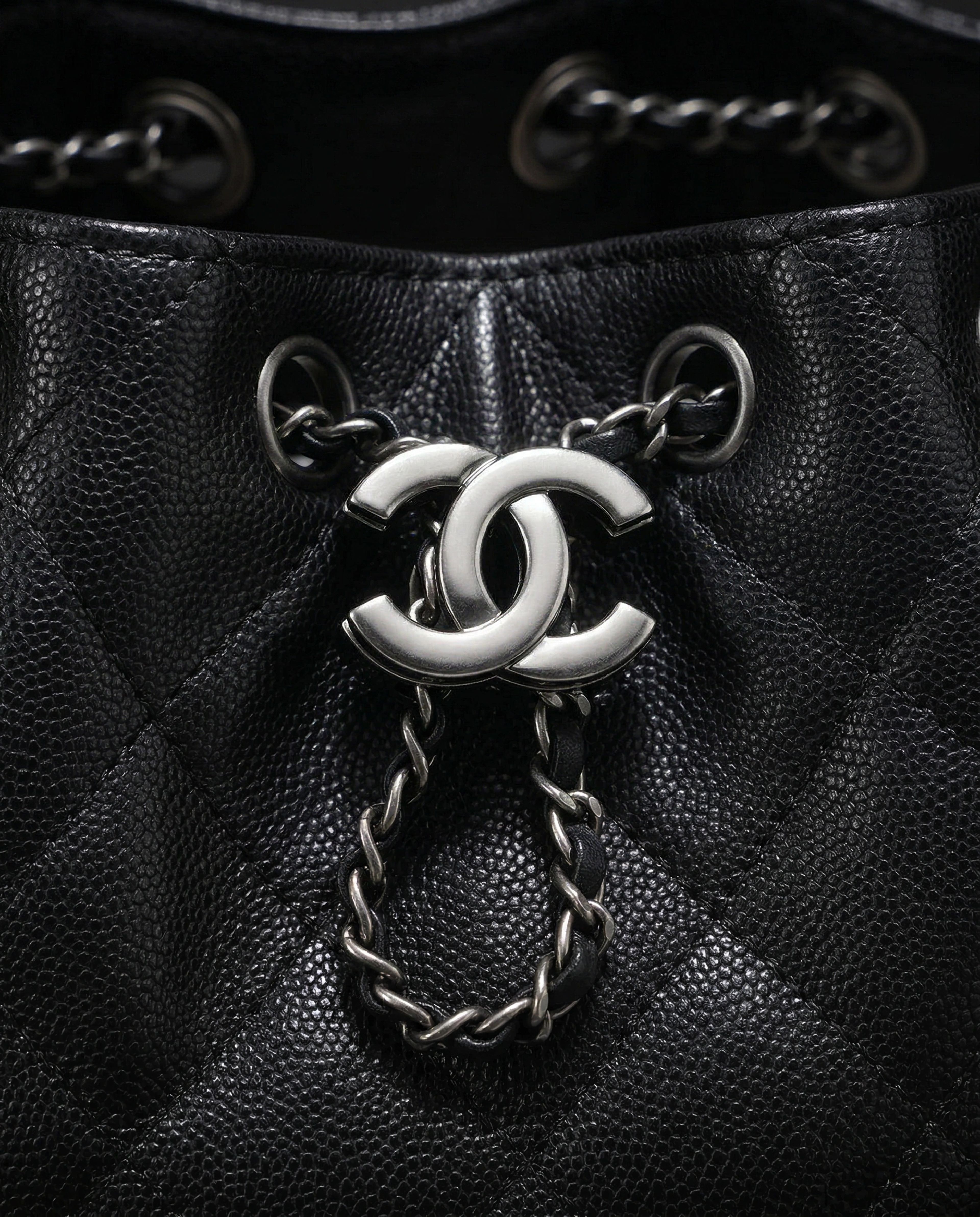 Chanel 25 Hobo Bag Mini Caviar Black Palladium Hardware