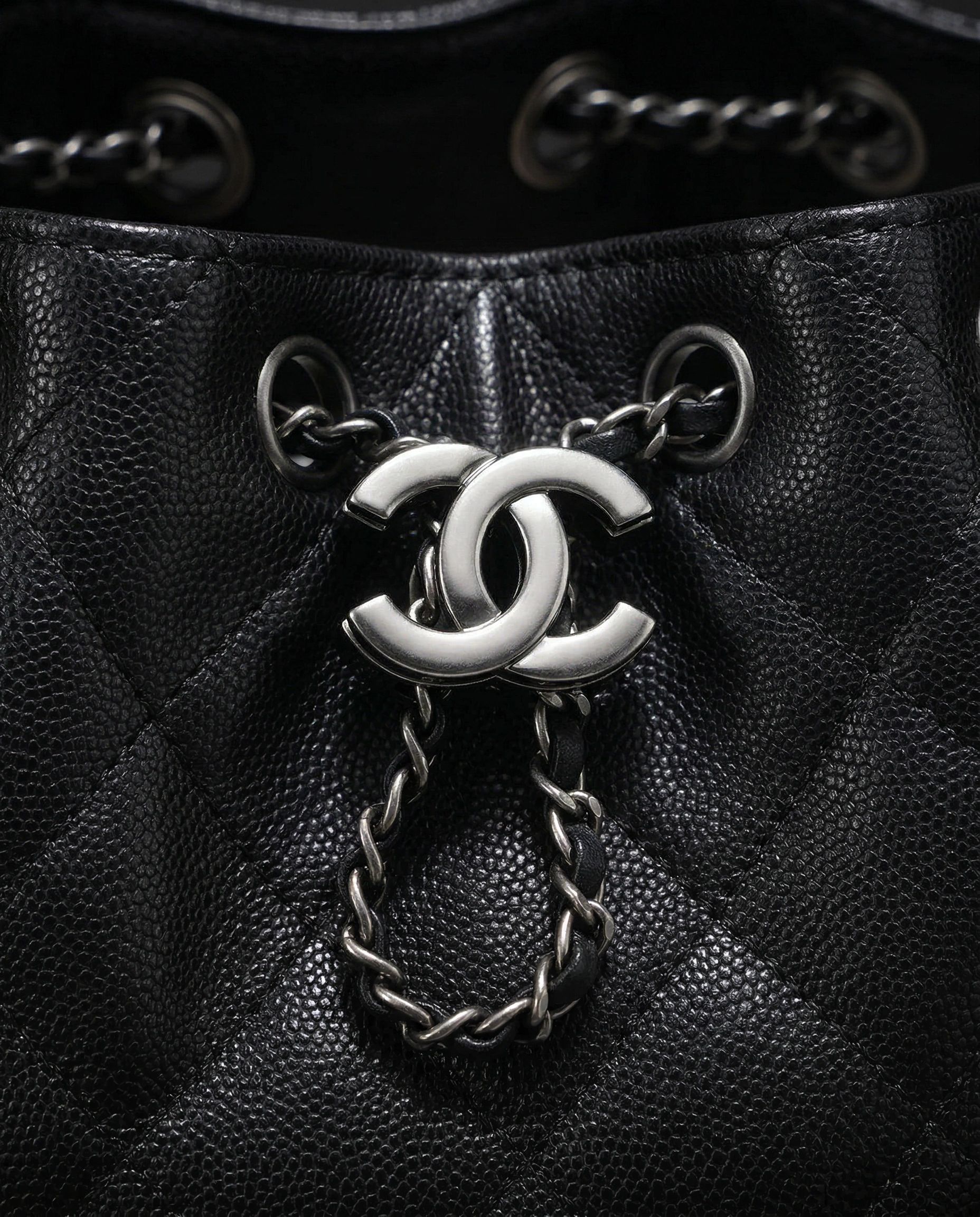Chanel 25 Hobo Bag Mini Caviar Black Palladium Hardware