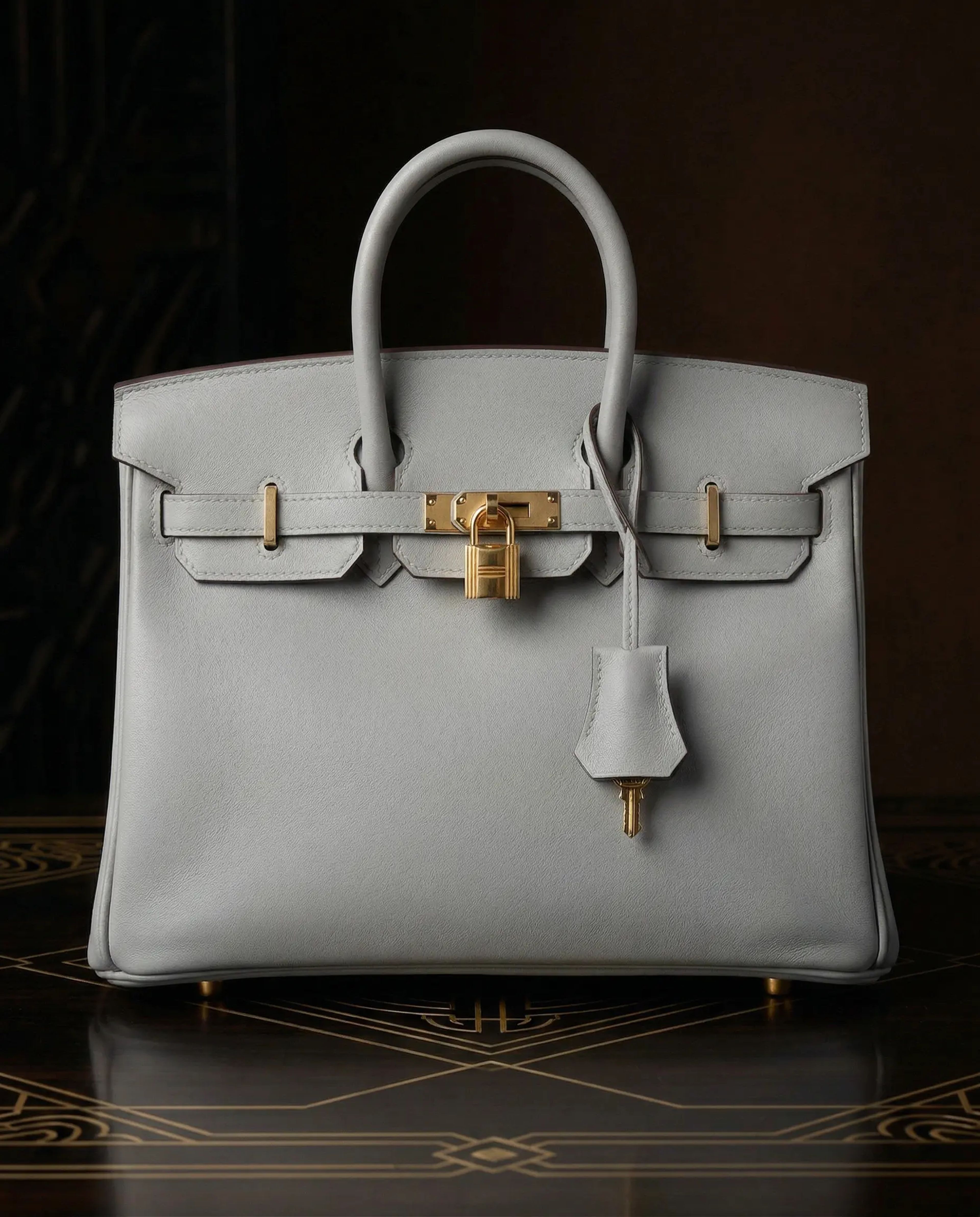 Hermès Birkin 25 Gris Pantin Swift Permabrass Hardware