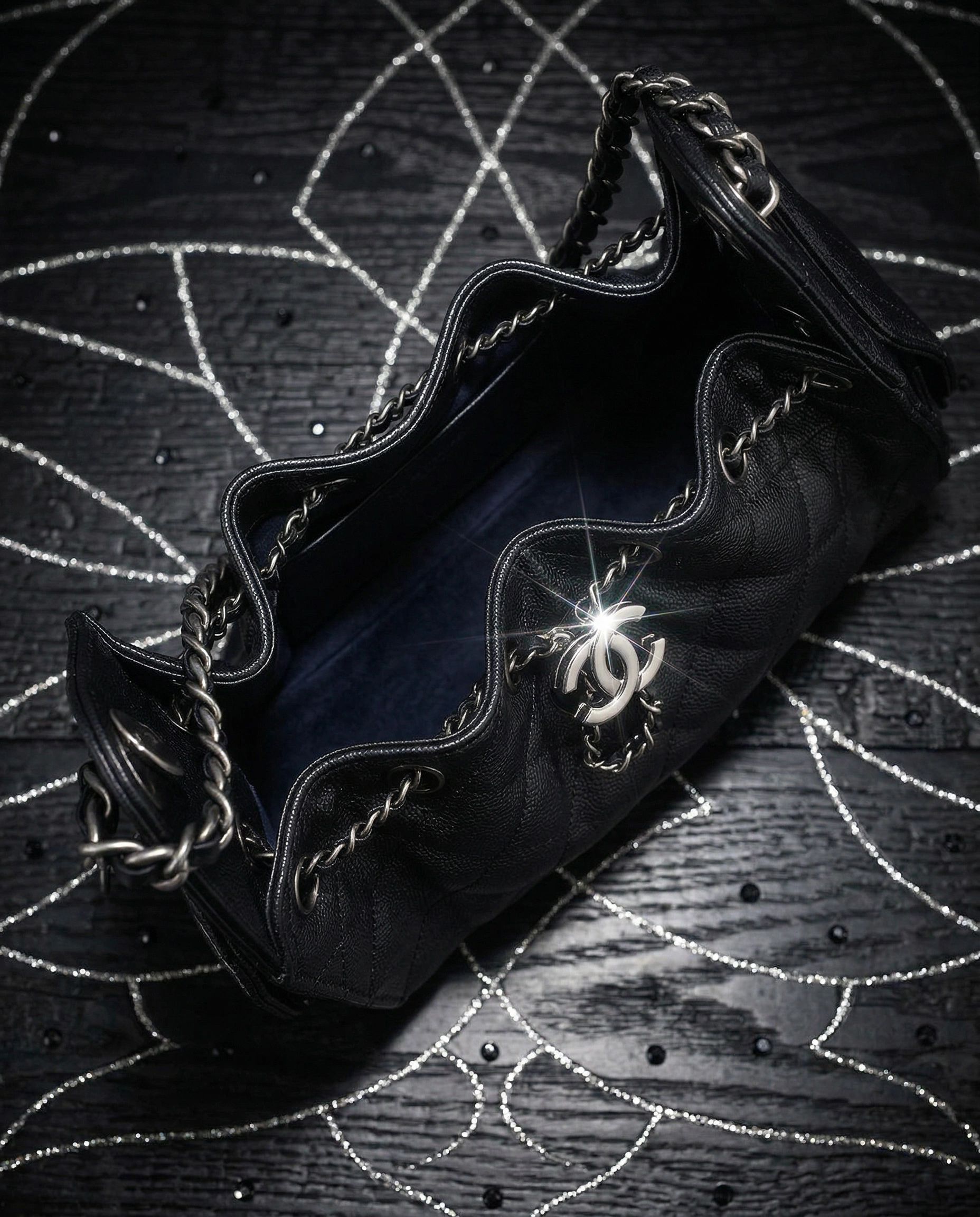 Chanel 25 Hobo Bag Mini Caviar Black Palladium Hardware