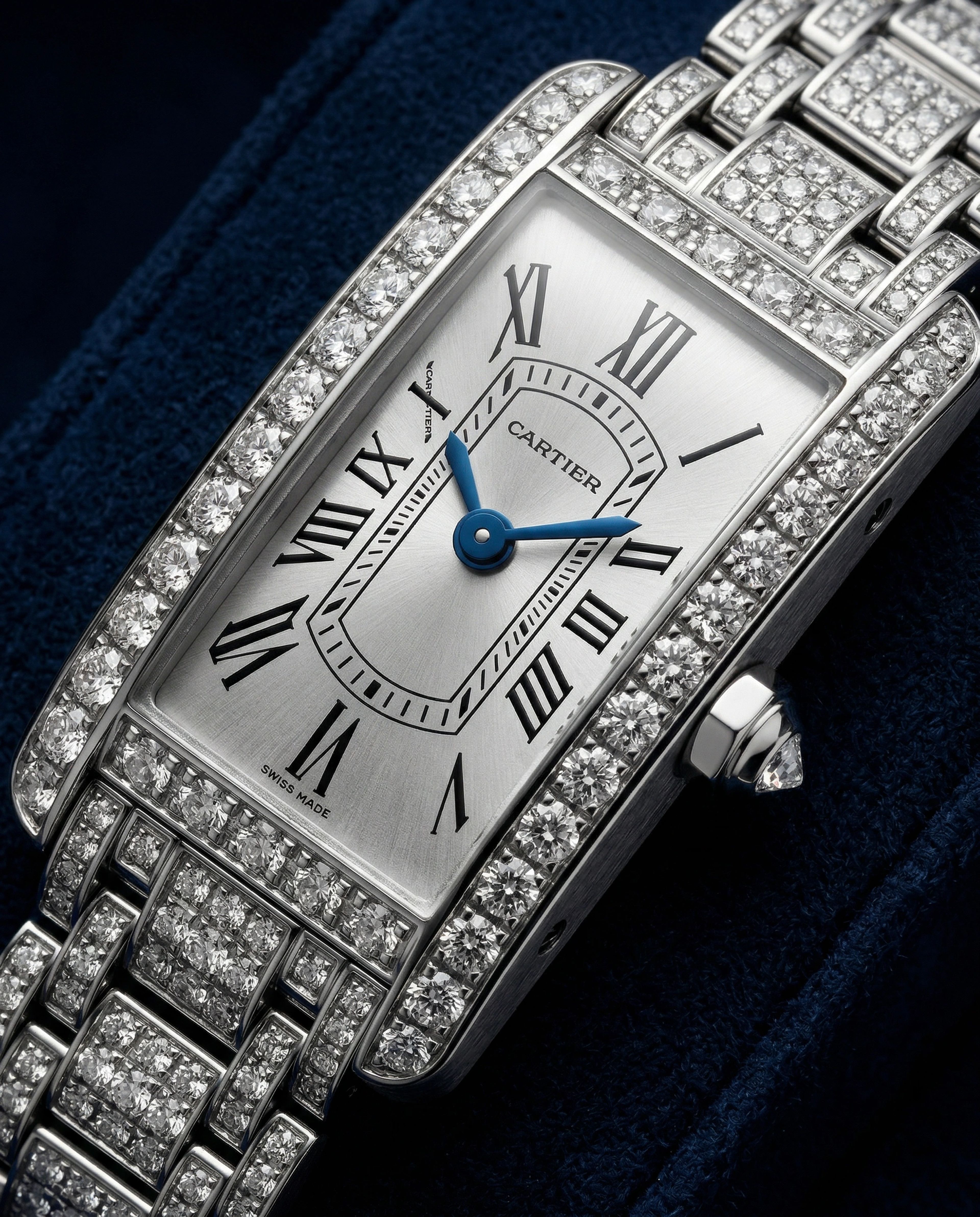 Cartier Tank Americaine Mini White Gold Diamond