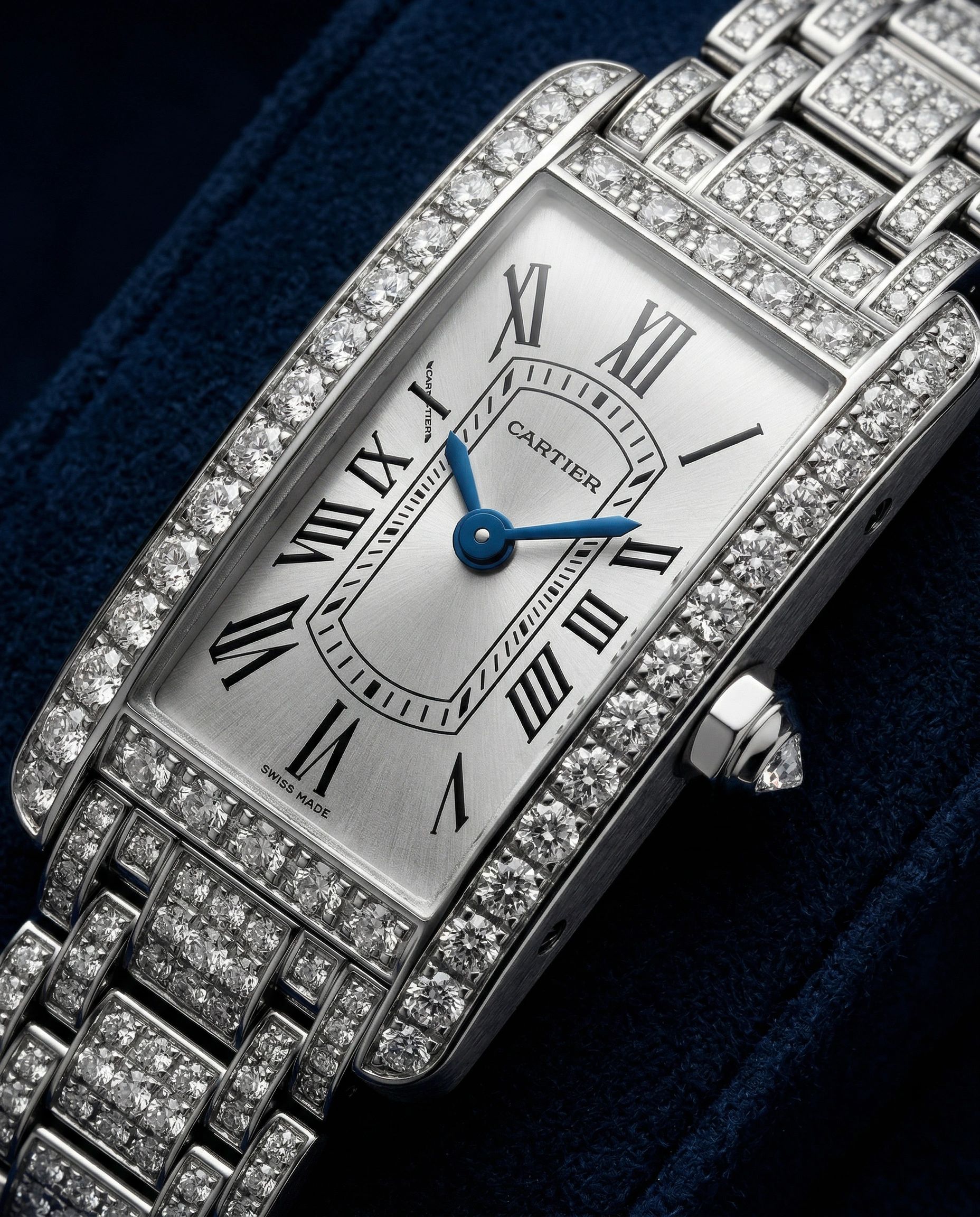 Cartier Tank Americaine Mini White Gold Diamond