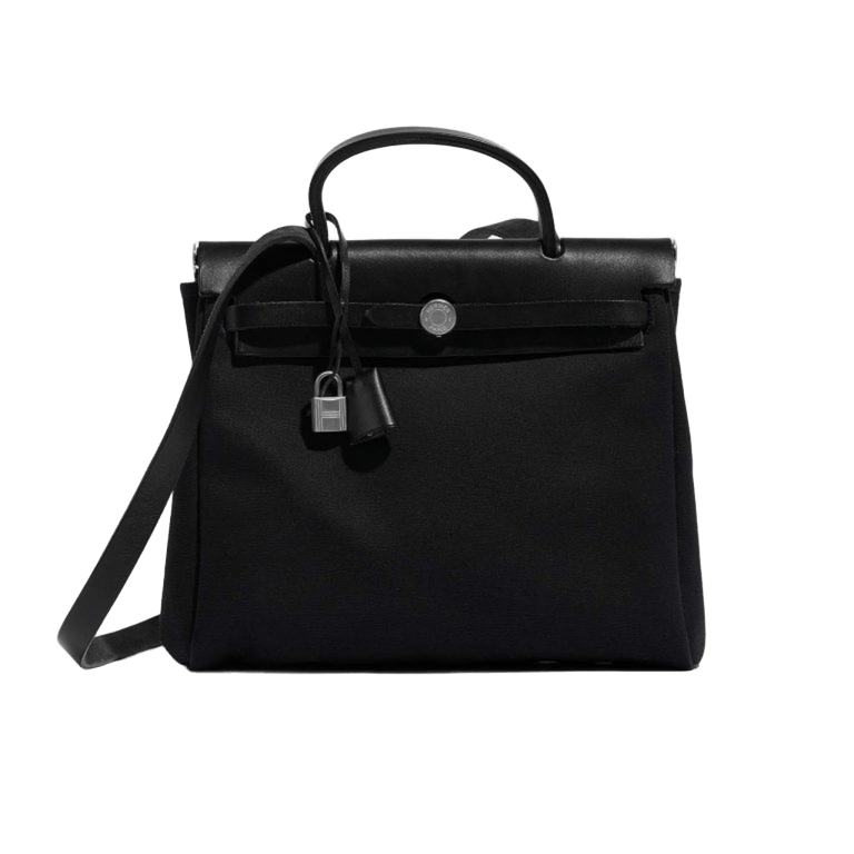 Hermès Herbag 31 Vache Hunter / Toile Black