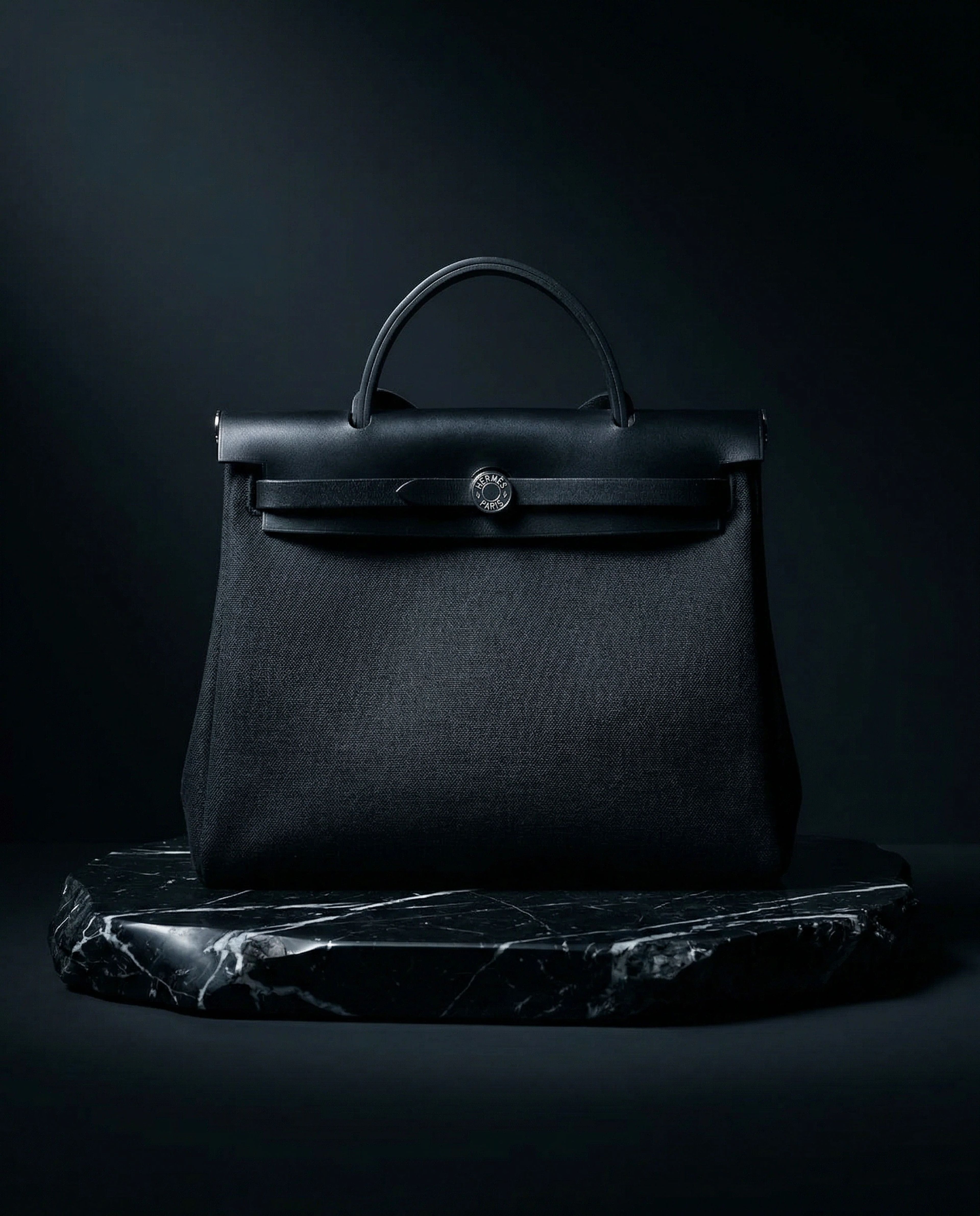 Hermès Herbag 31 Vache Hunter / Toile Black
