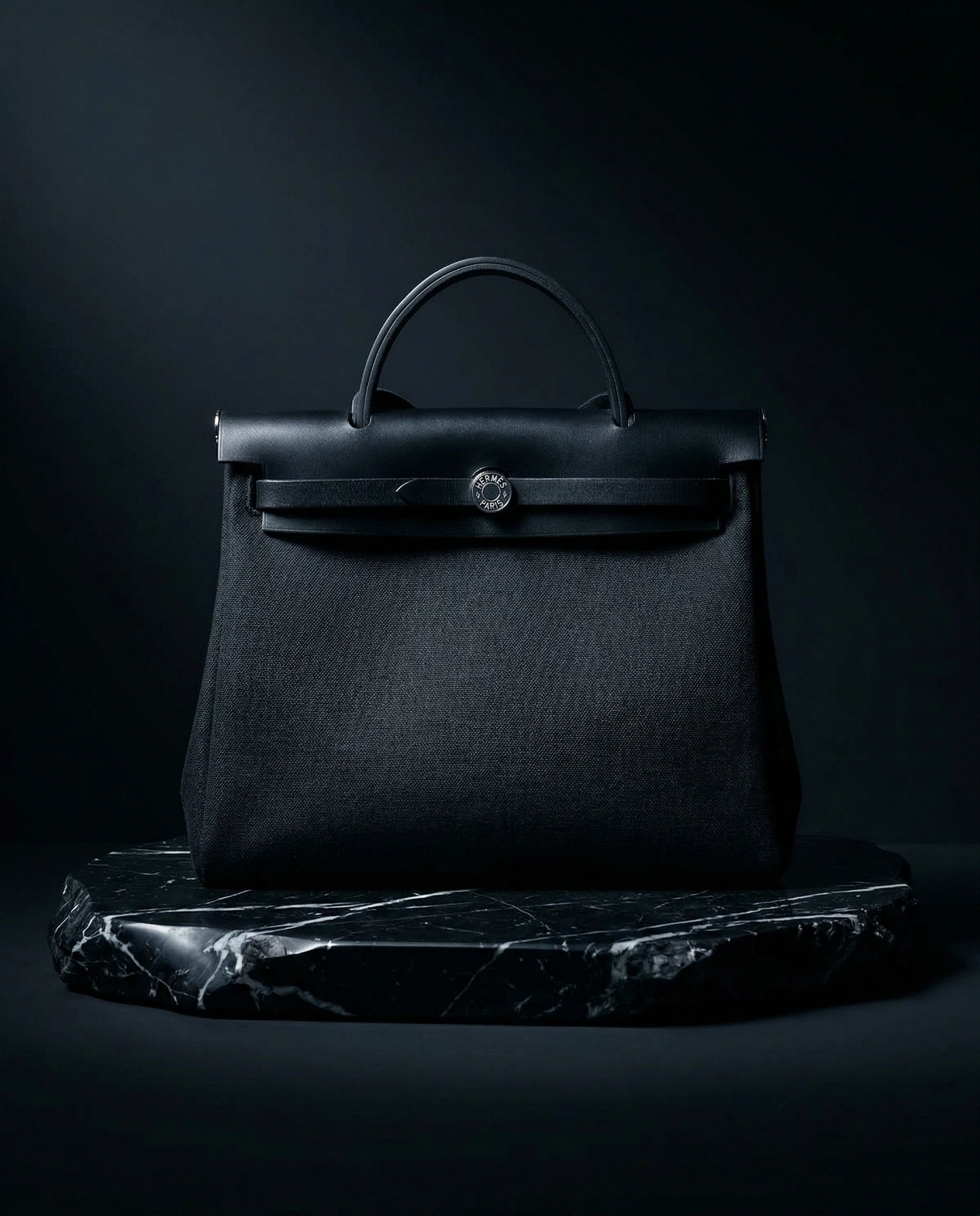 Hermès Herbag 31 Vache Hunter / Toile Black
