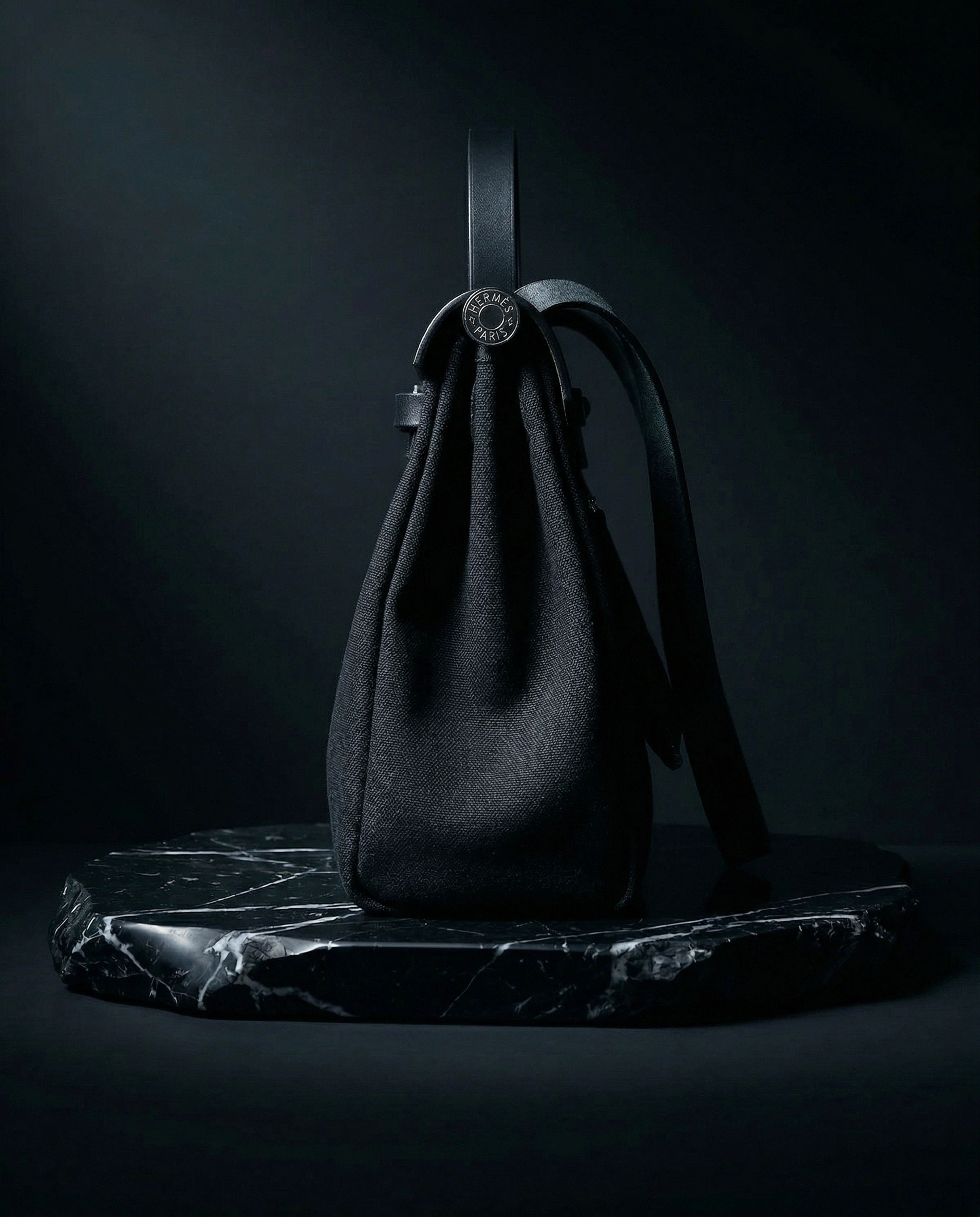 Hermès Herbag 31 Vache Hunter / Toile Black