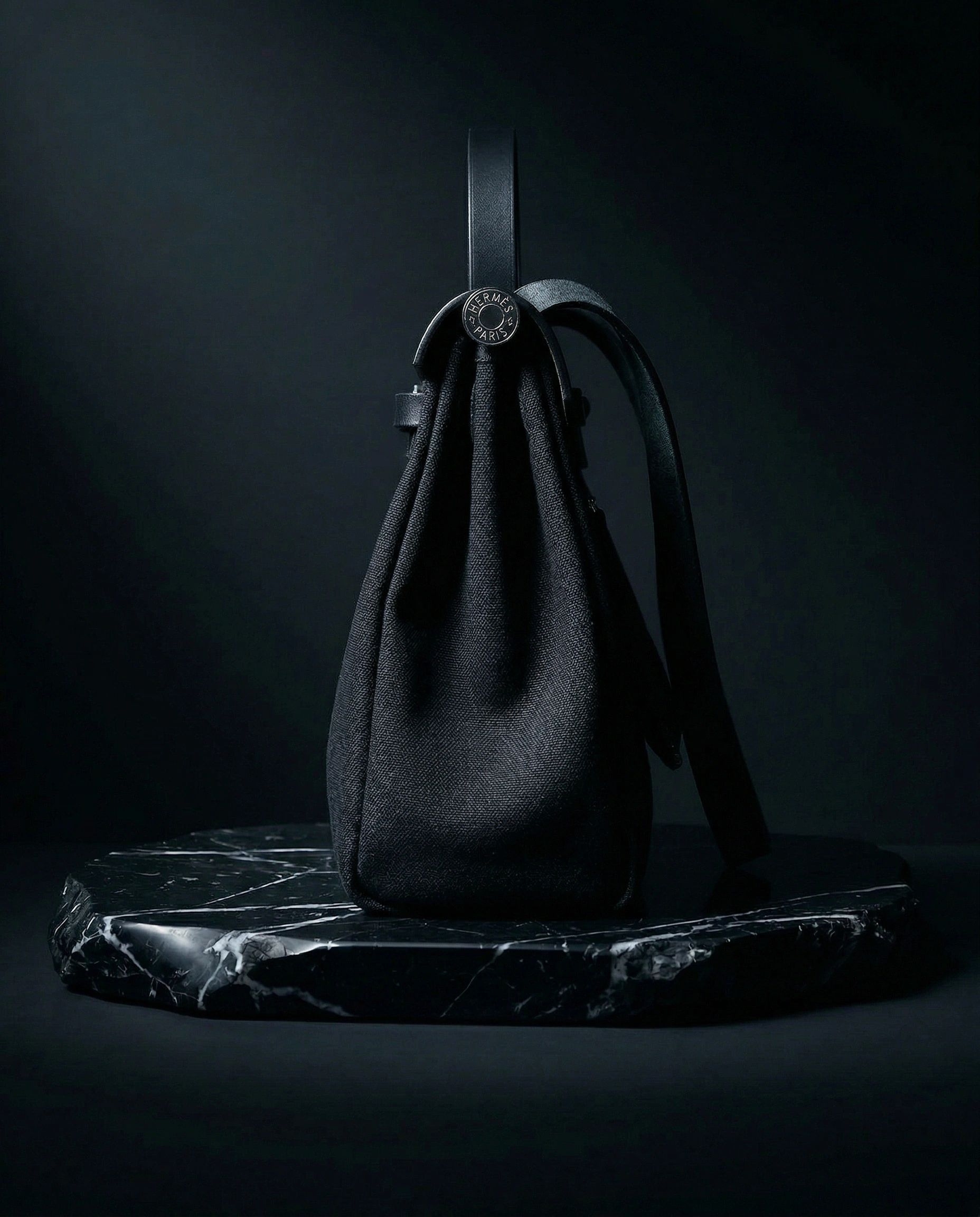 Hermès Herbag 31 Vache Hunter / Toile Black