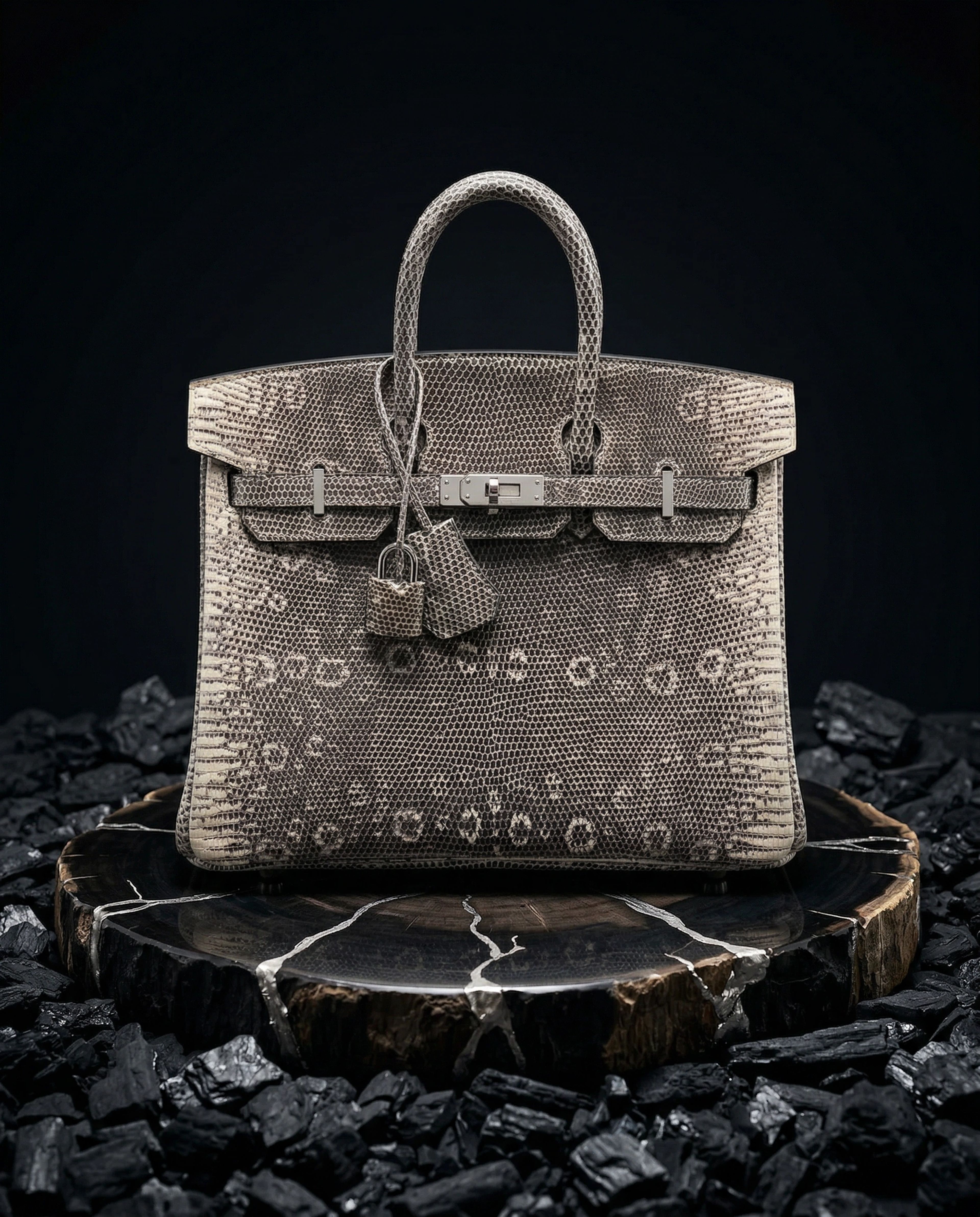 Hermès Birkin 25 Lizard Ombre Palladium Hardware