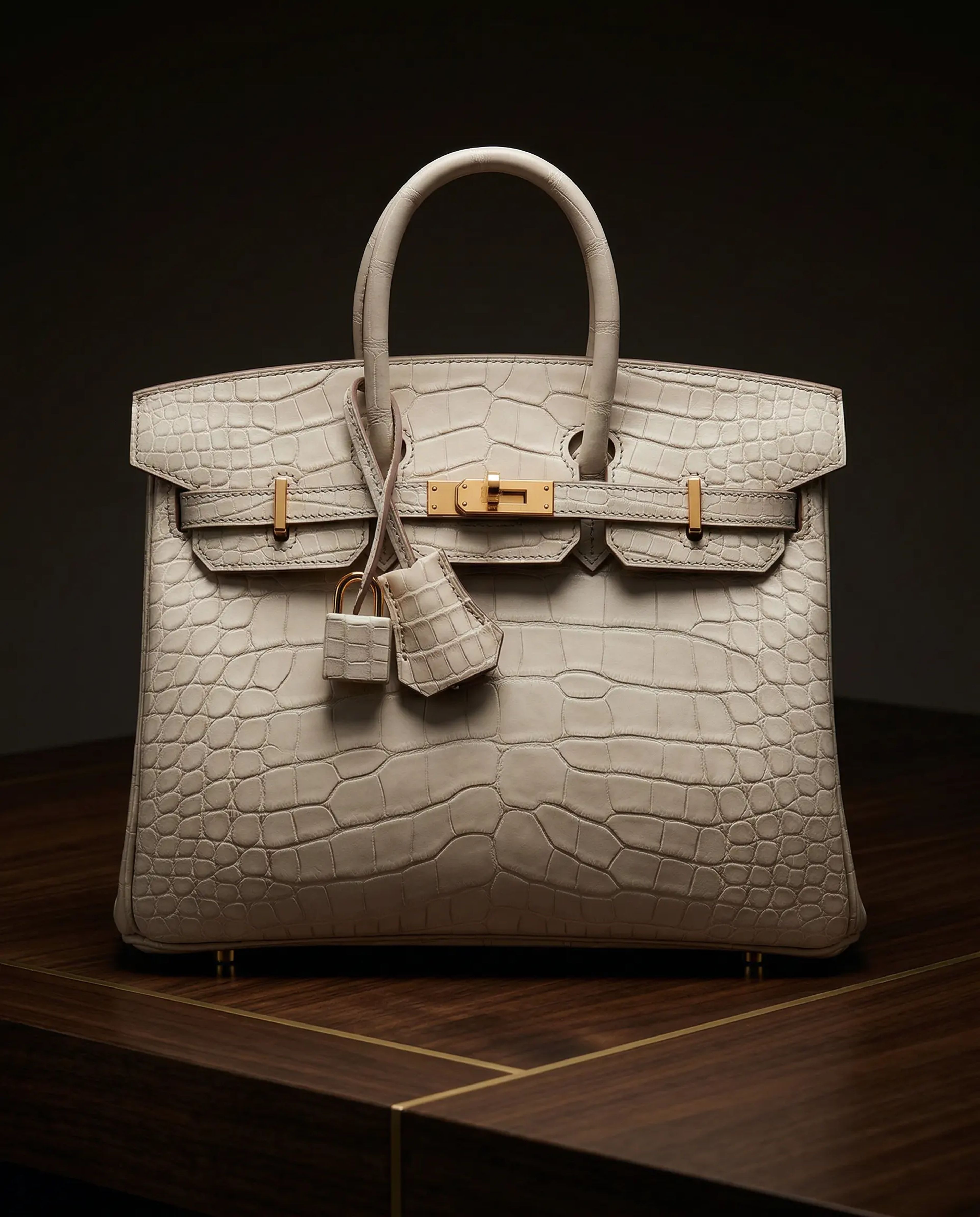 Hermès Birkin 25 Beton Matte Alligator Gold Hardware