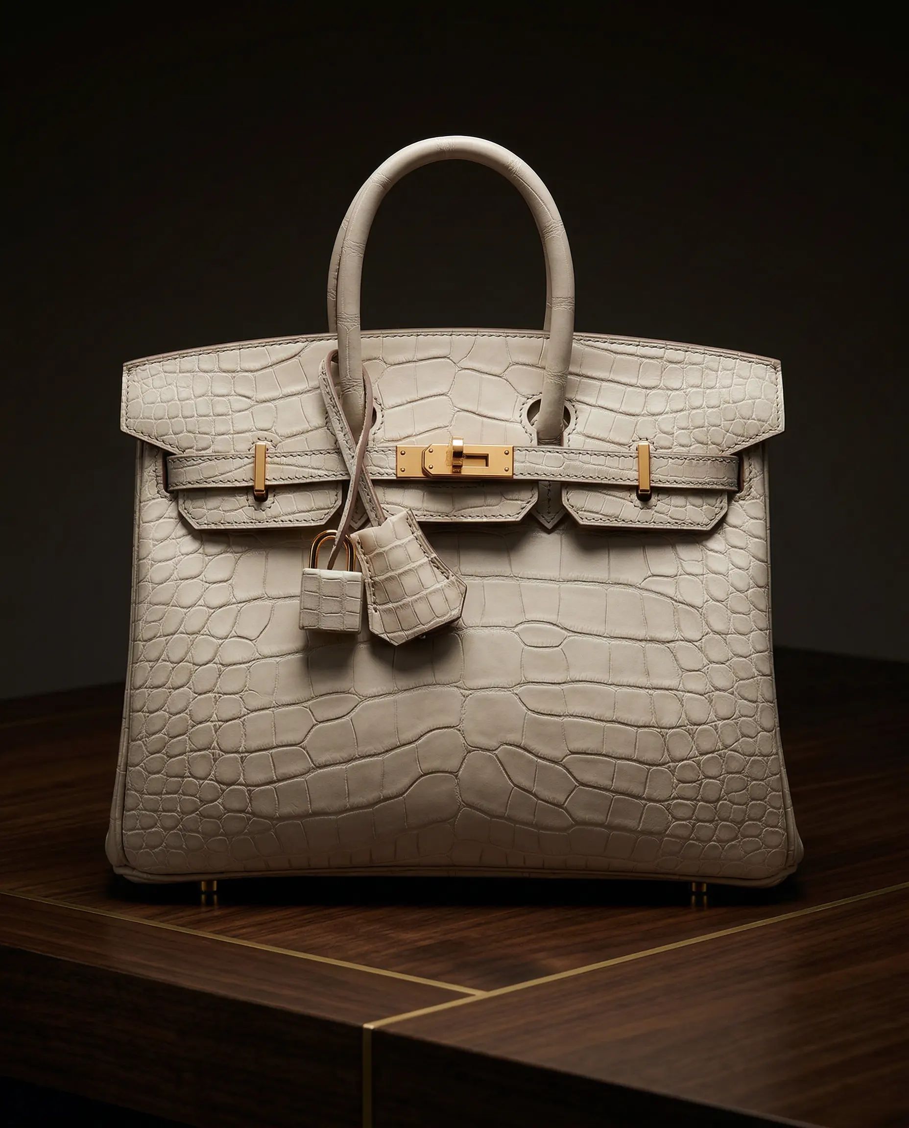 Hermès Birkin 25 Beton Matte Alligator Gold Hardware