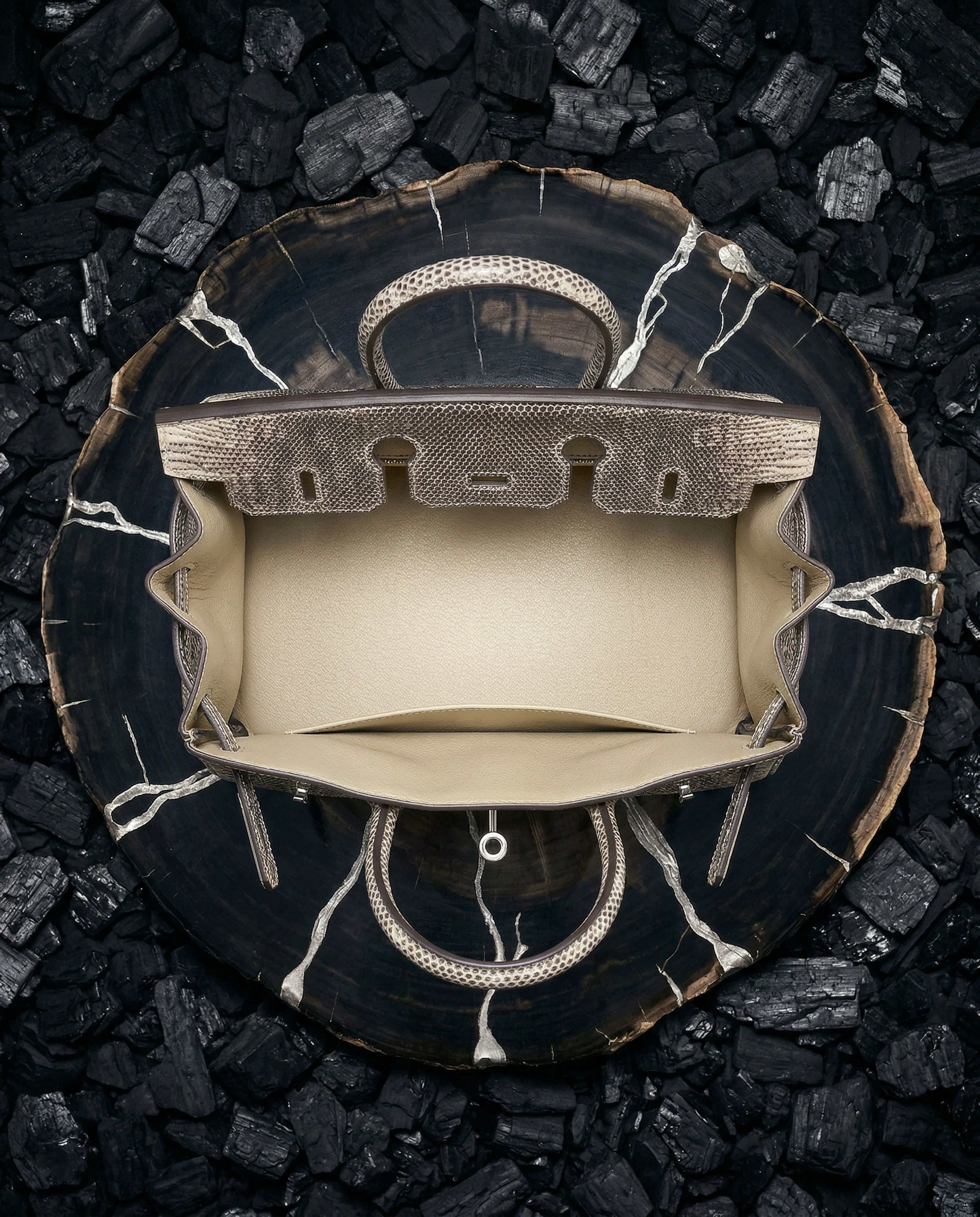 Hermès Birkin 25 Lizard Ombre Palladium Hardware