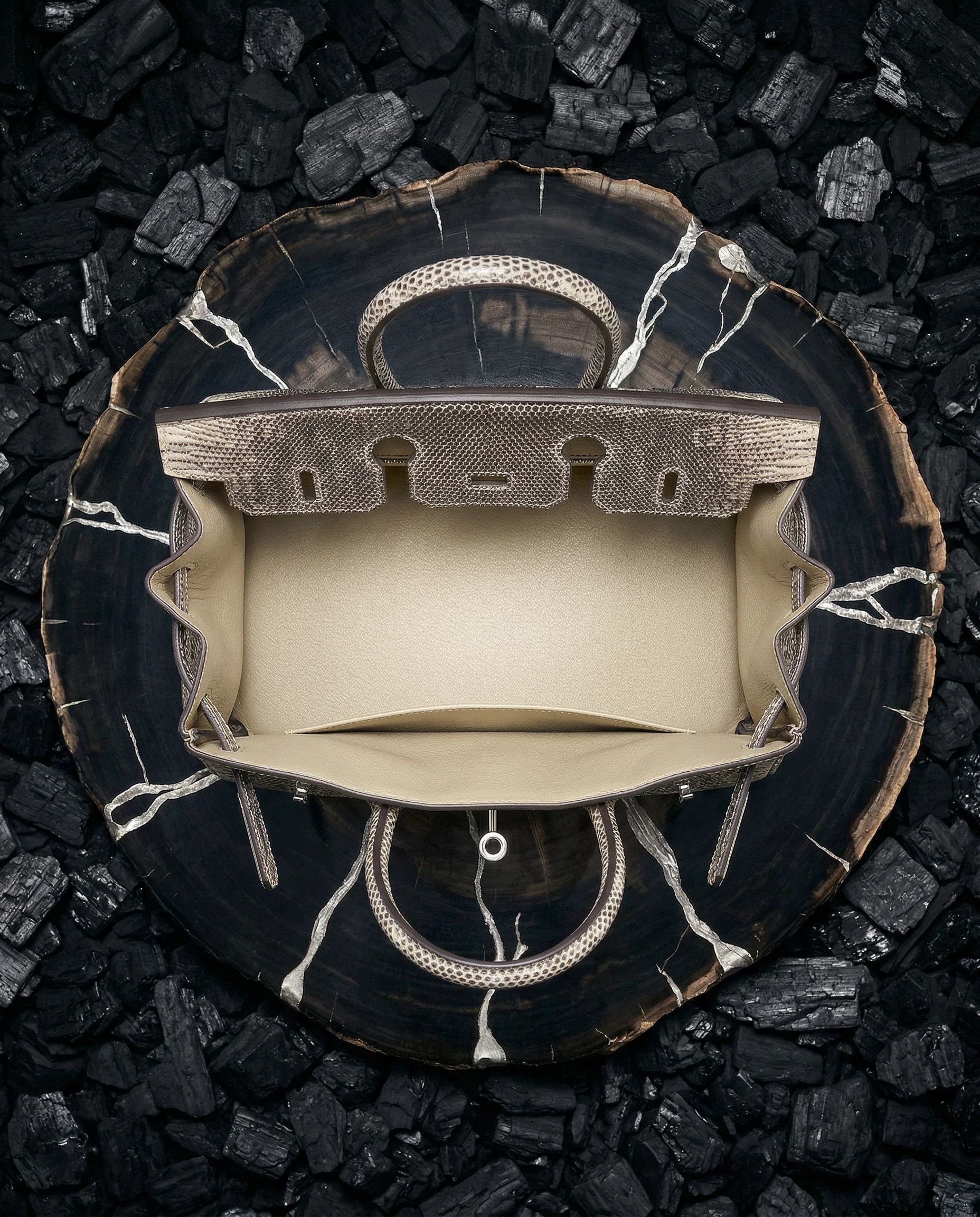 Hermès Birkin 25 Lizard Ombre Palladium Hardware