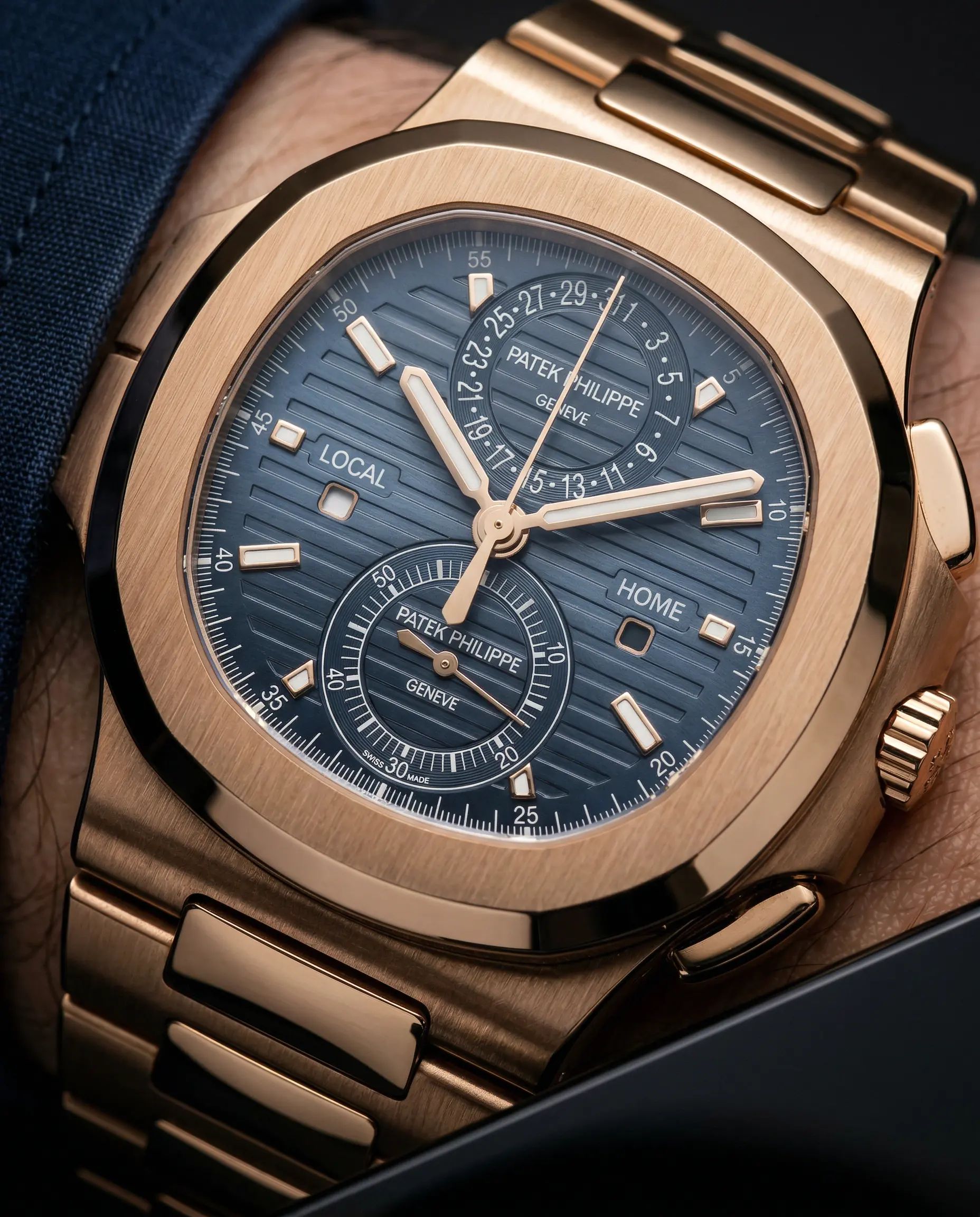 Patek Philippe Nautilus Travel Time Chronograph Rose Gold