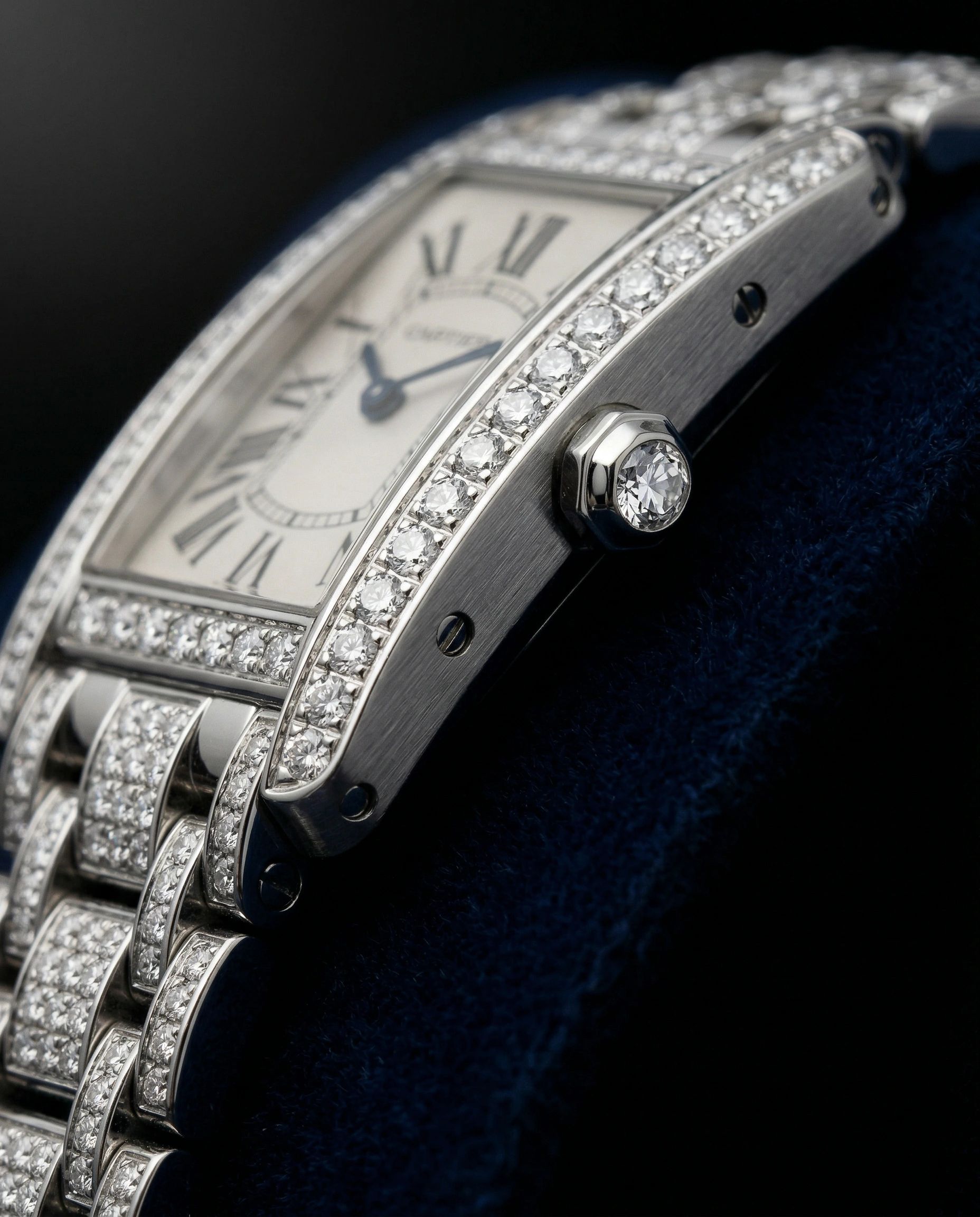 Cartier Tank Americaine Mini White Gold Diamond