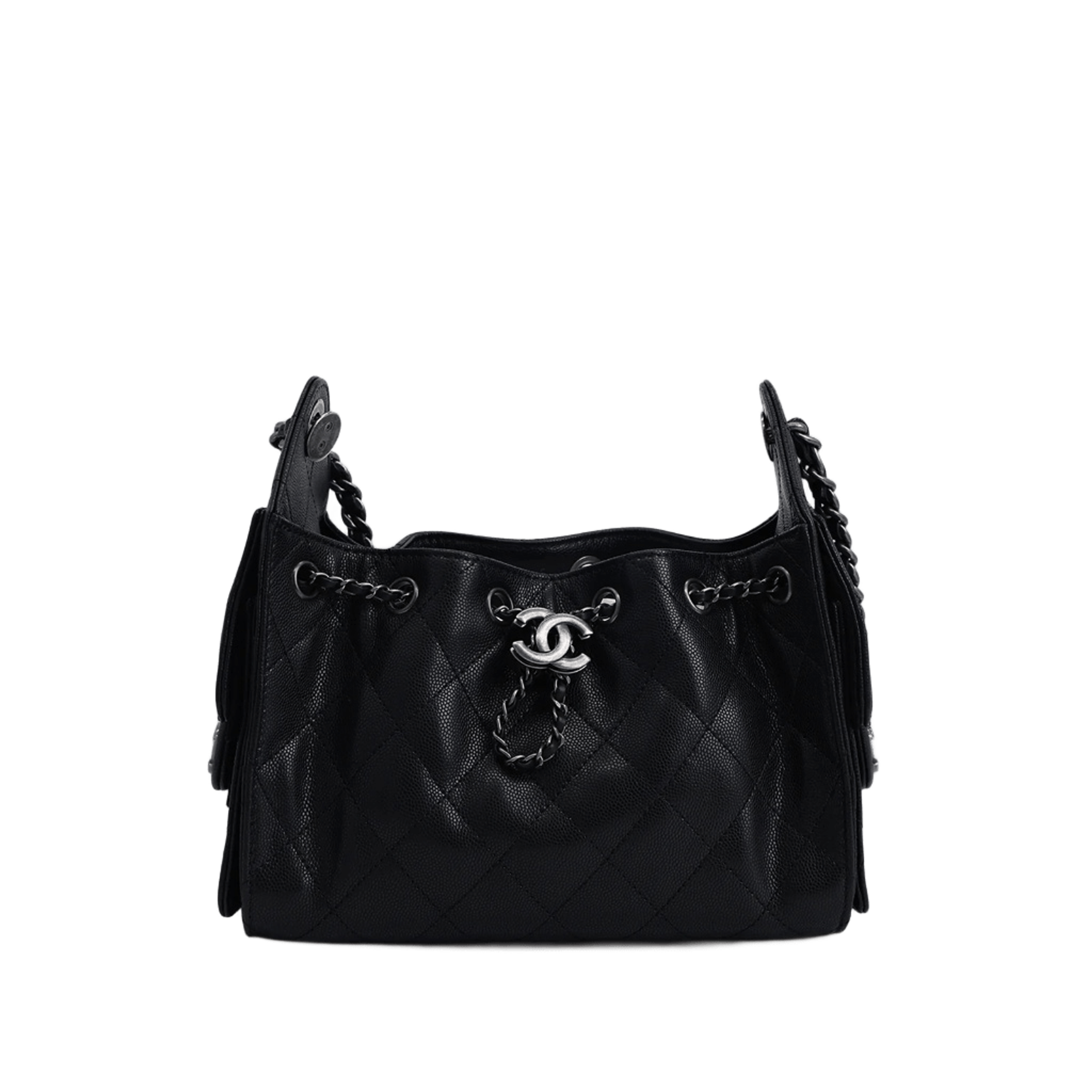 Chanel 25 Hobo Bag Mini Caviar Black Palladium Hardware