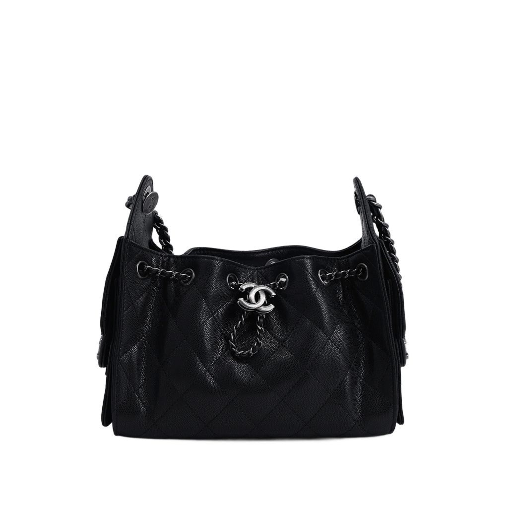 Chanel 25 Hobo Bag Mini Caviar Black Palladium Hardware