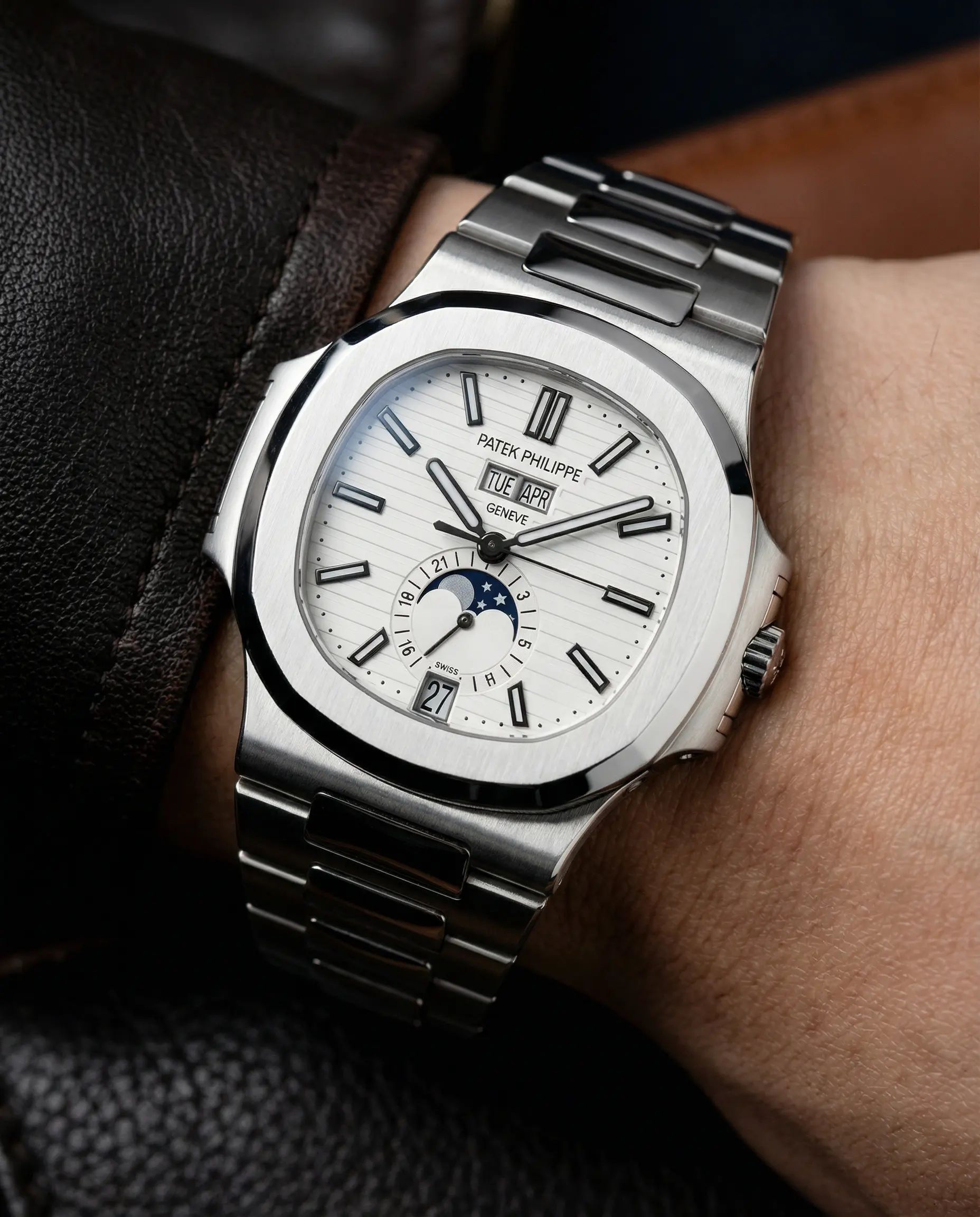 Patek Philippe Nautilus Annual Calendar Moonphase Steel Bracelet