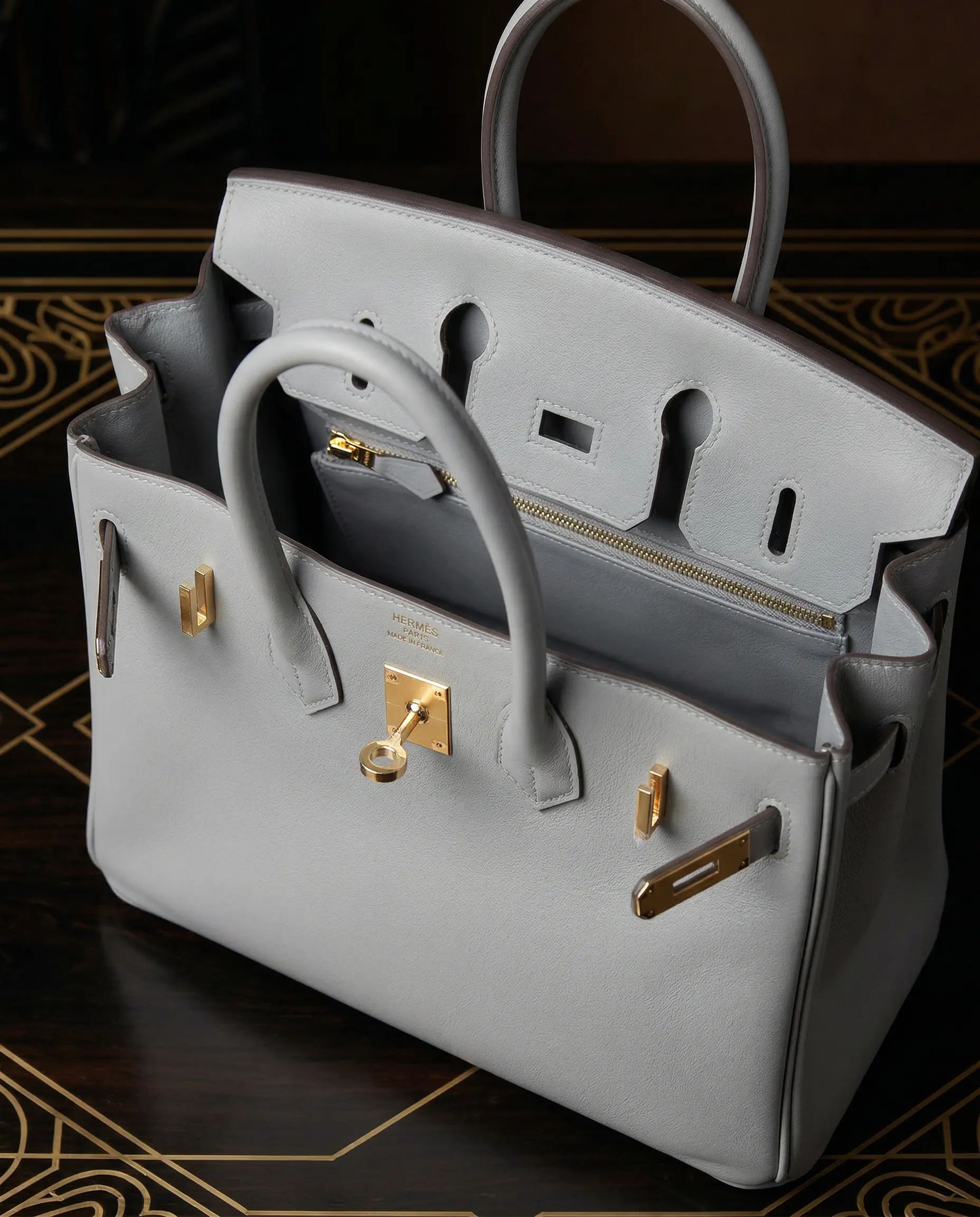 Hermès Birkin 25 Gris Pantin Swift Permabrass Hardware