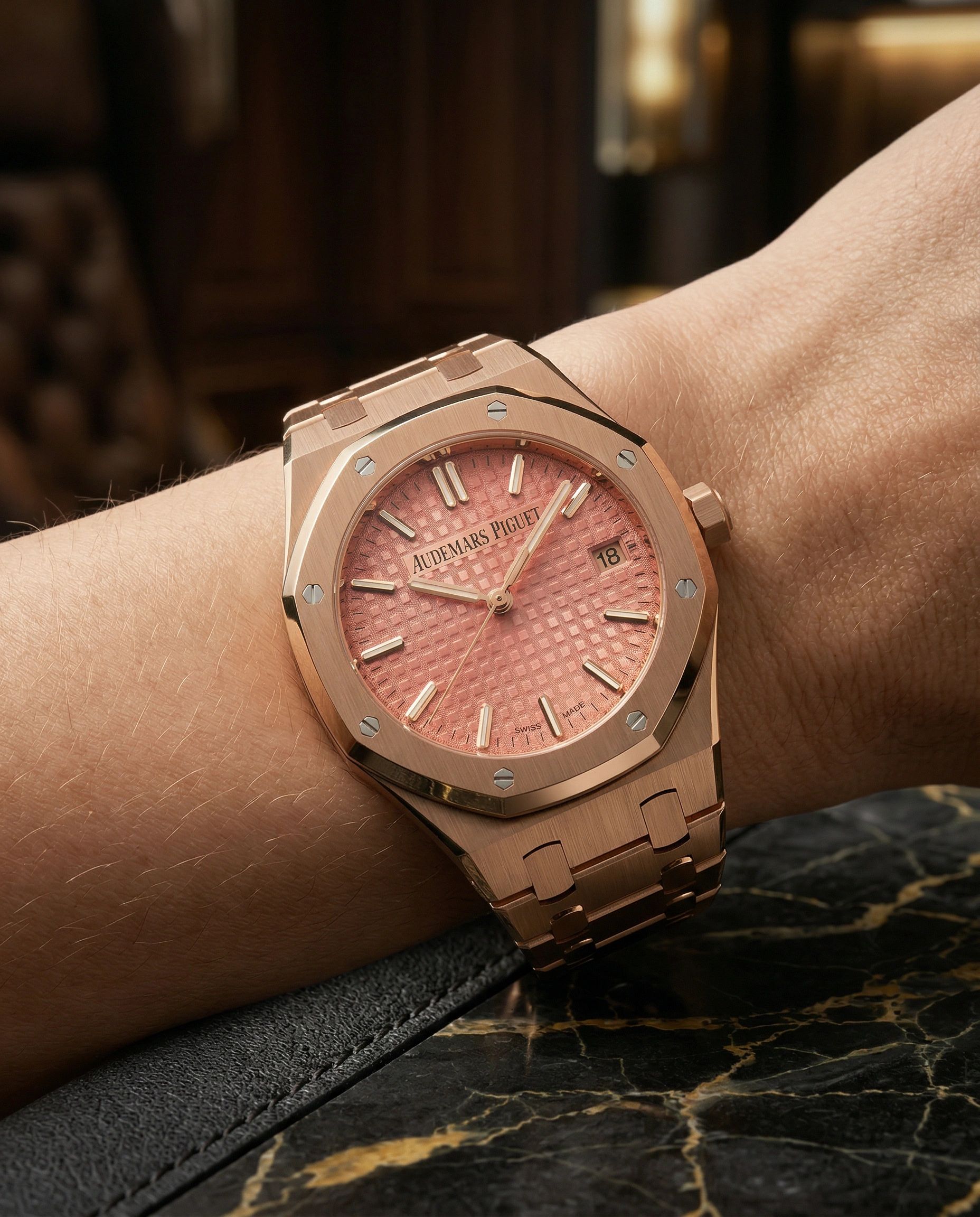 Audemars Piguet Royal Oak Selfwinding Pink Gold Pink Dial