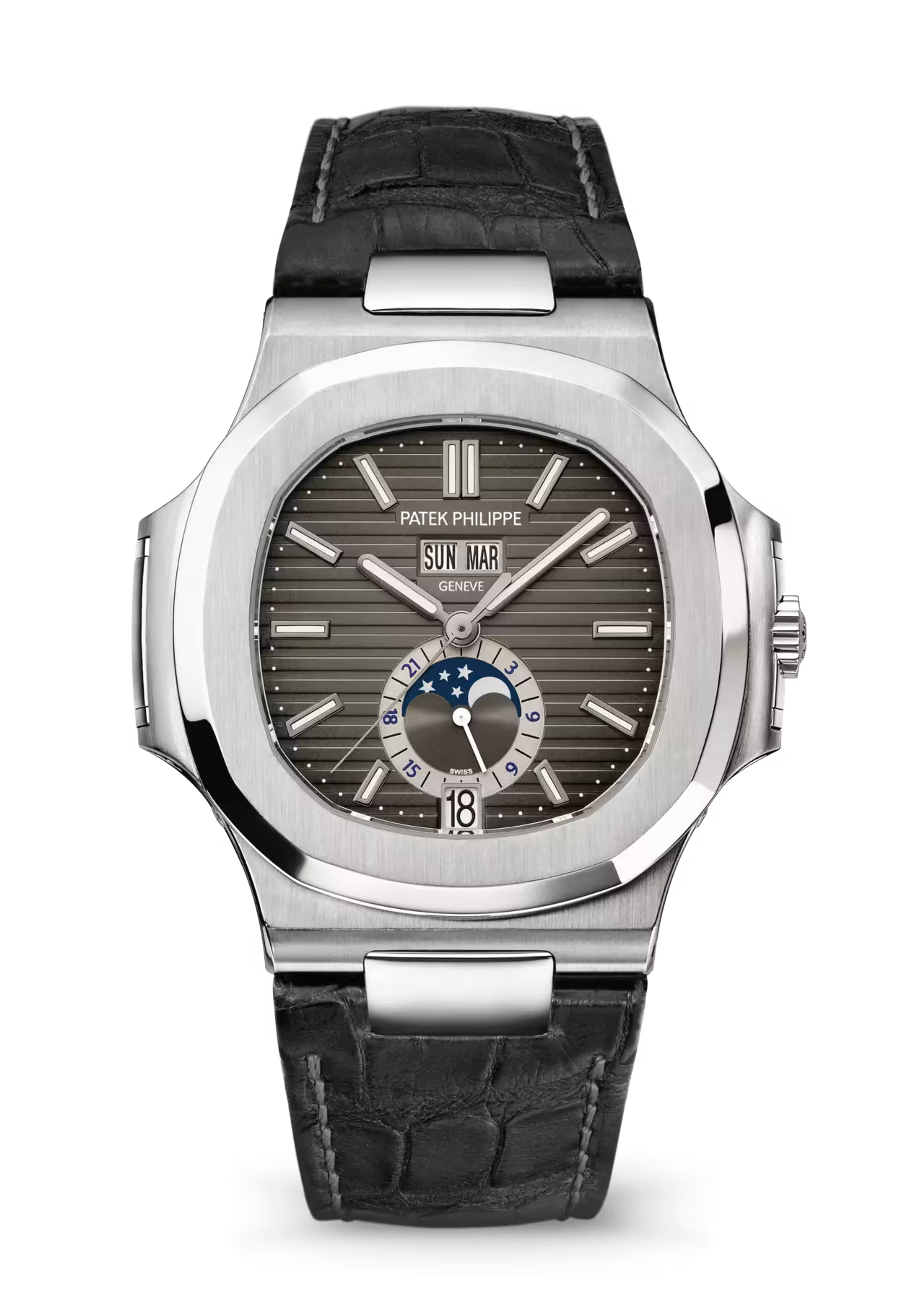 Patek Philippe Nautilus Annual Calendar Moonphase Steel Strap