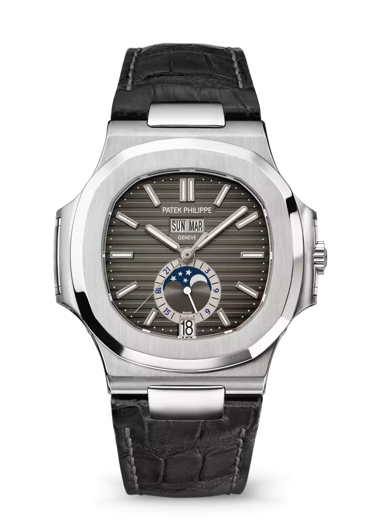 Patek Philippe Nautilus Annual Calendar Moonphase Steel Strap