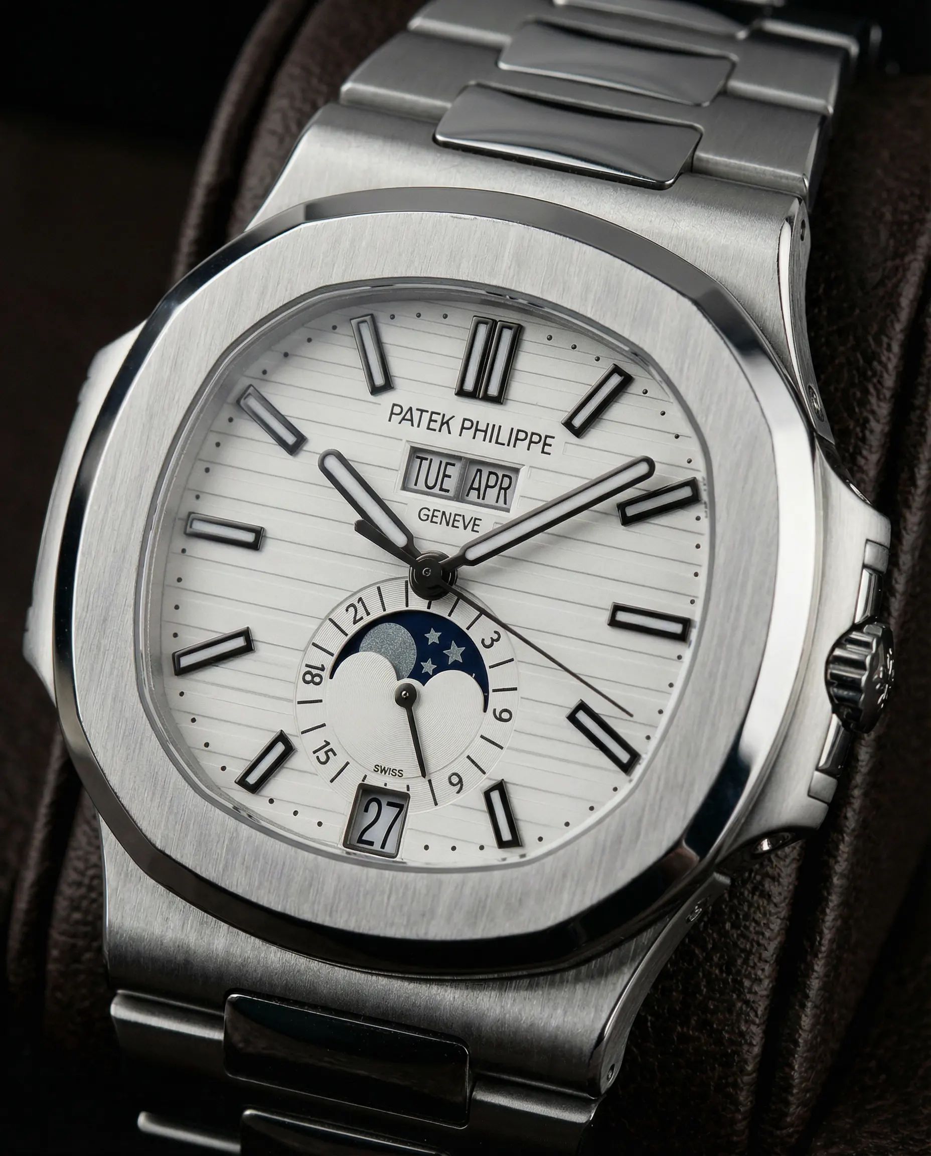 Patek Philippe Nautilus Annual Calendar Moonphase Steel Bracelet