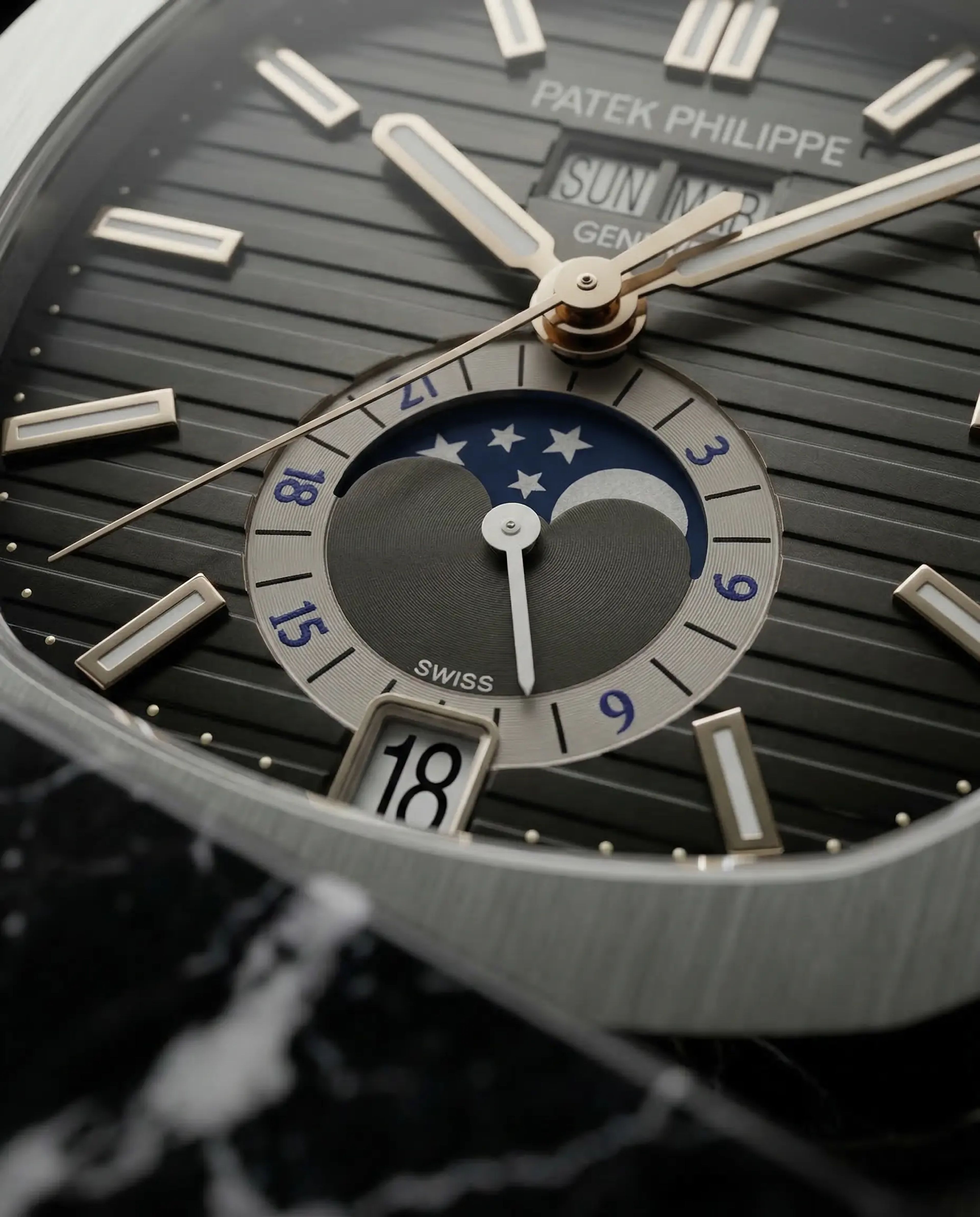 Patek Philippe Nautilus Annual Calendar Moonphase Steel Strap
