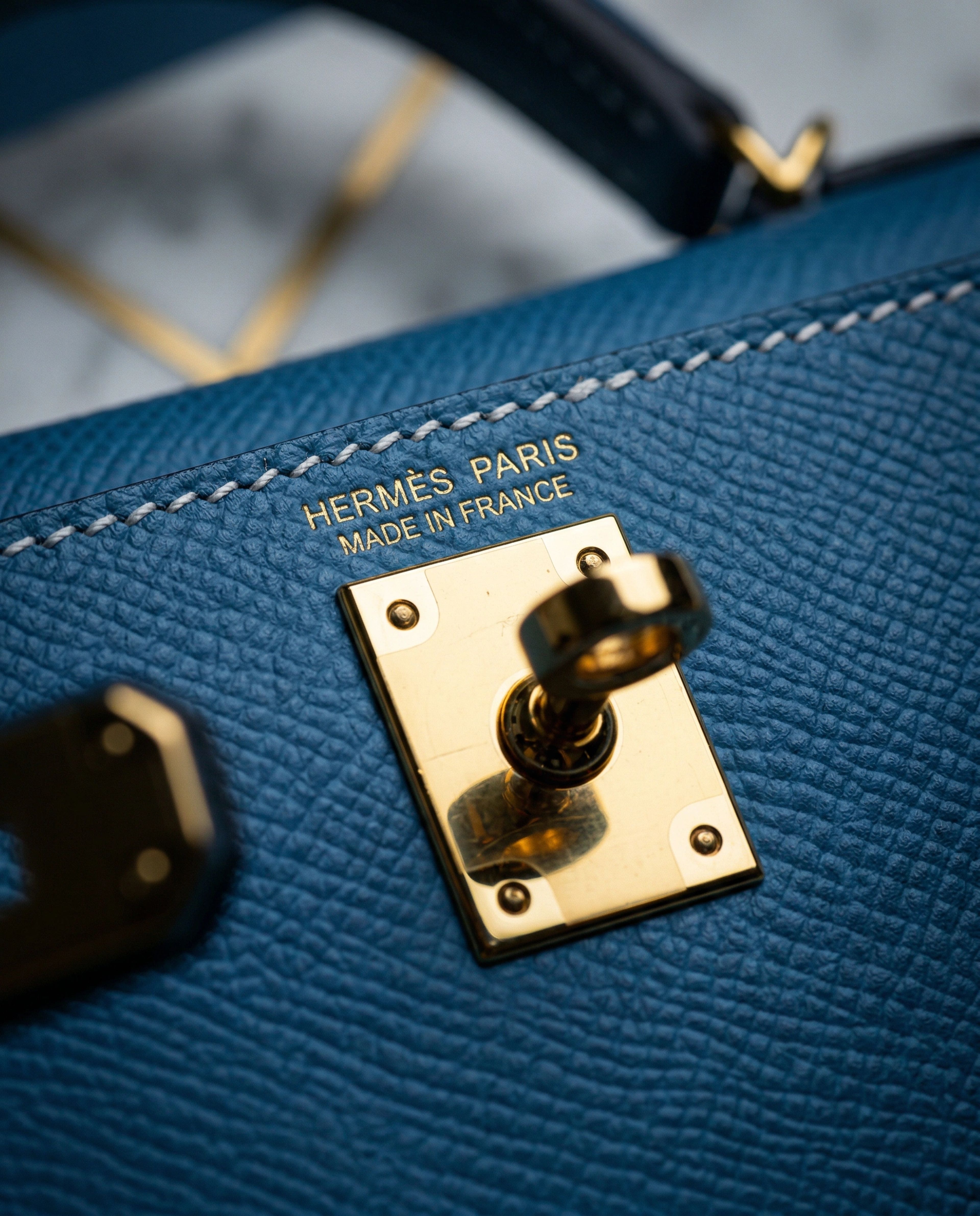 Hermès Mini Kelly 20 New Blue Jean with Gold Hardware