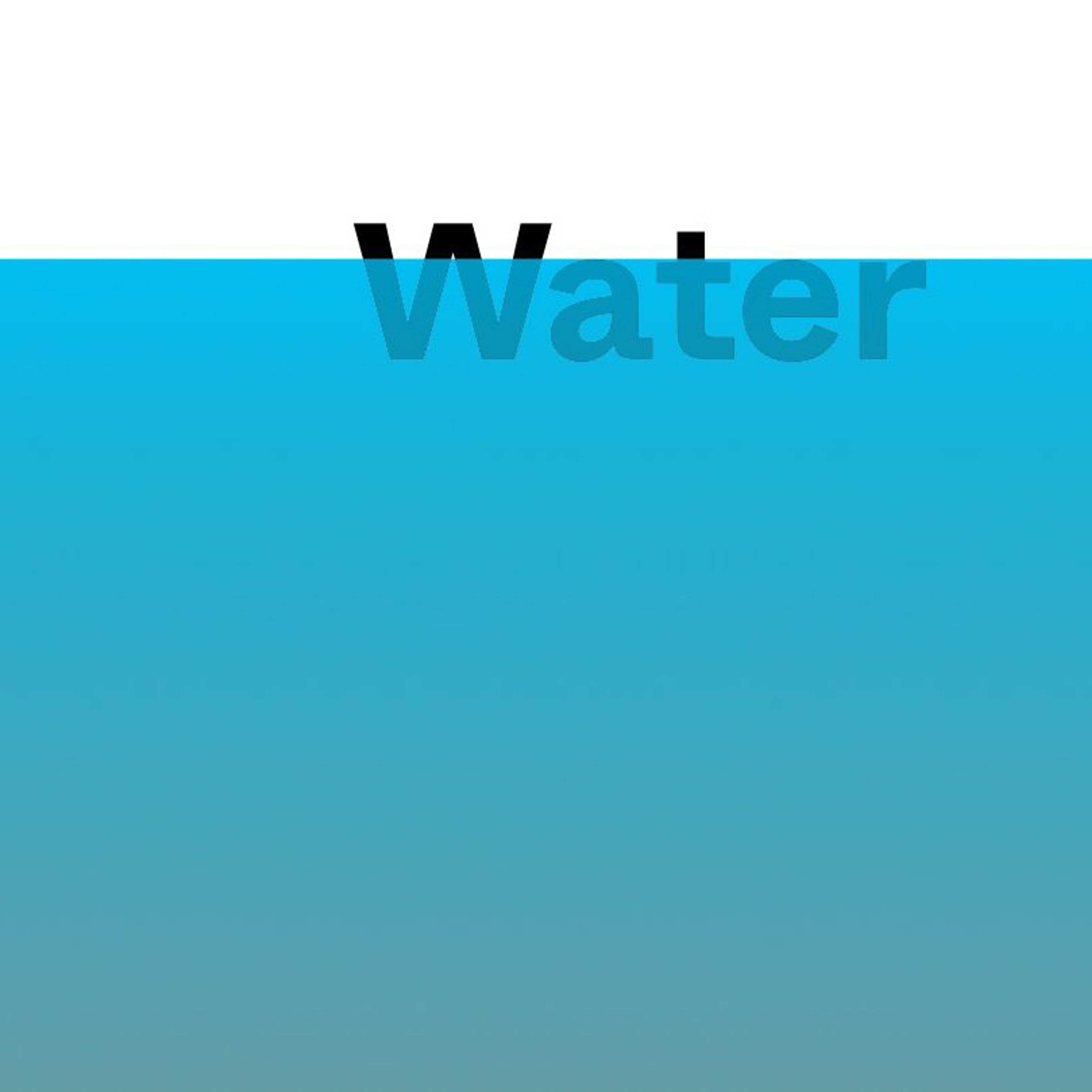 A blue card with word Water