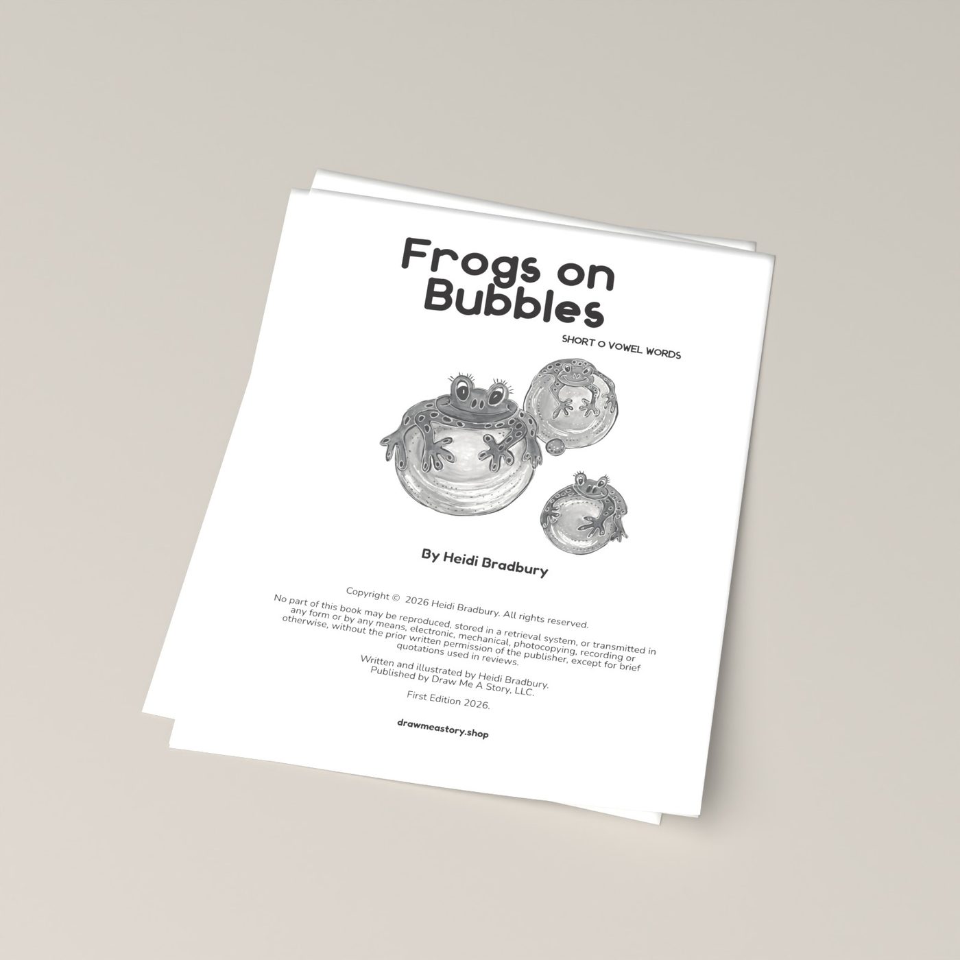 Frogs On Bubbles print at home pages