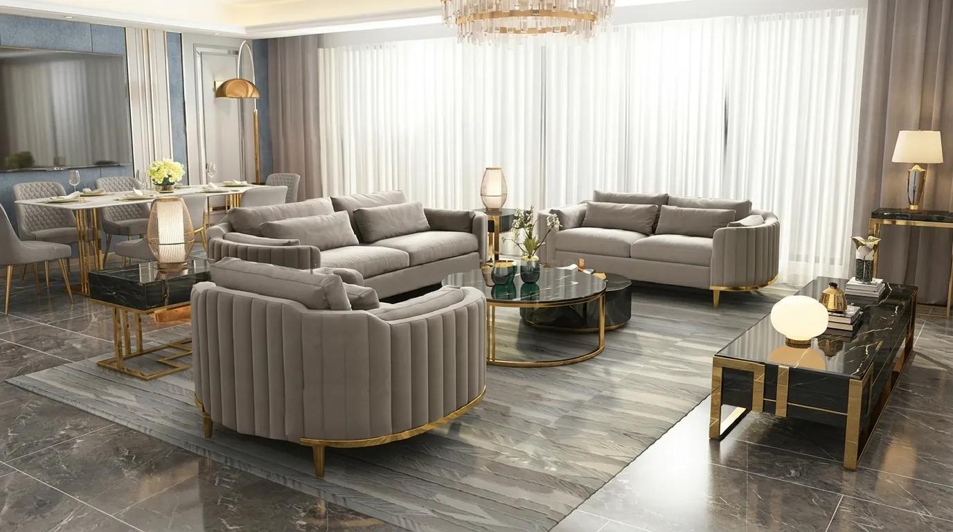 Contemporary furniture collection by ebarza featuring modern, clean-lined pieces suited for Dubai villas and apartments.