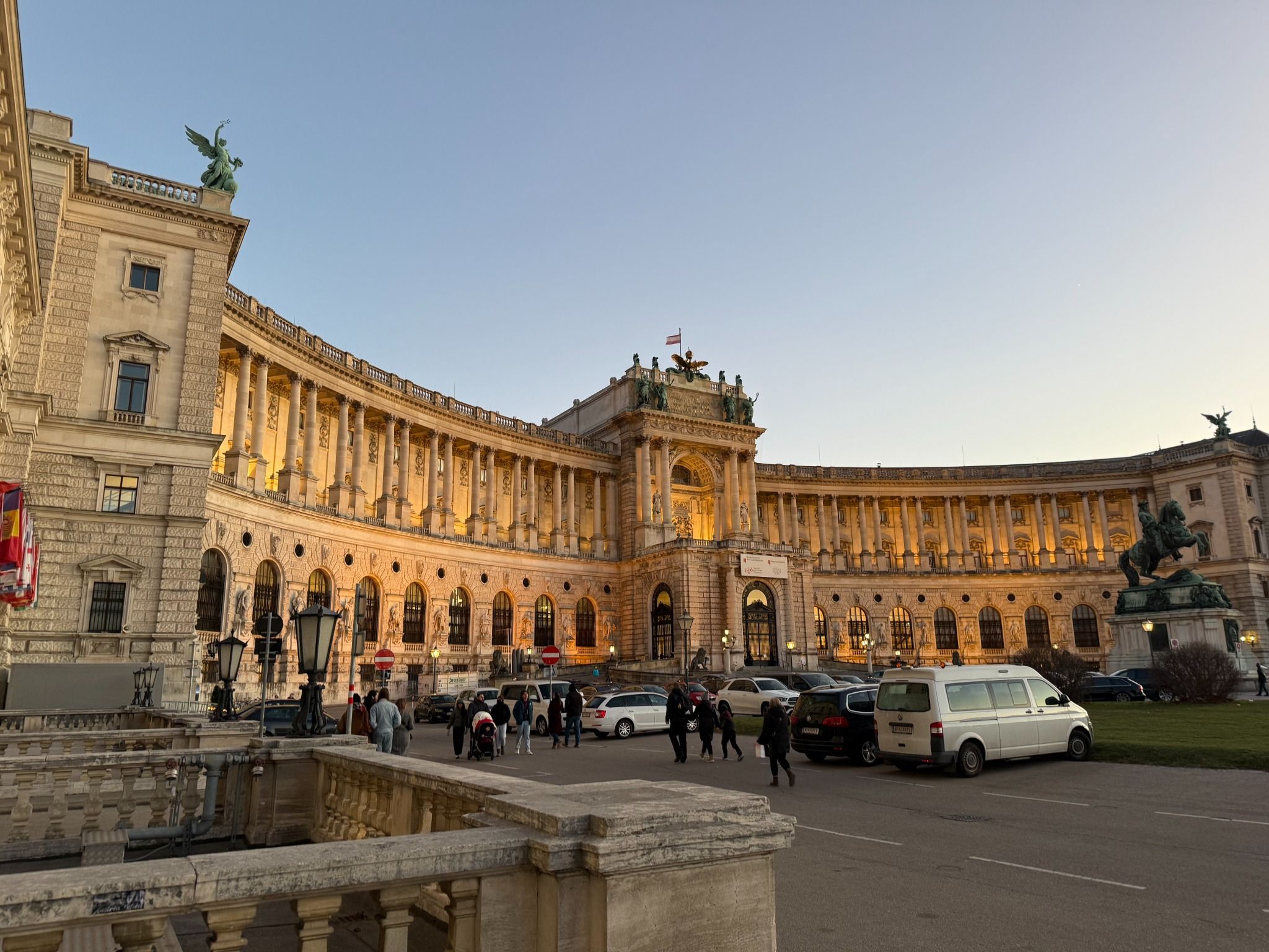 Vienna’s Hofburg illuminated at dusk
