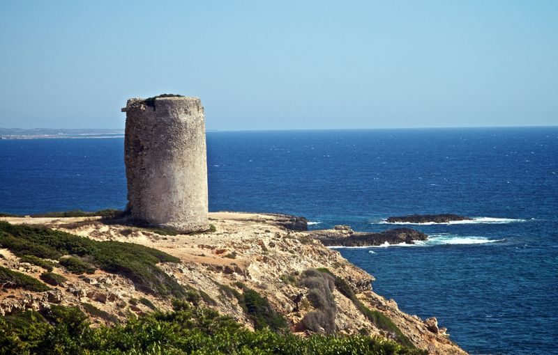 Famous lighthouse of Capo Mannu