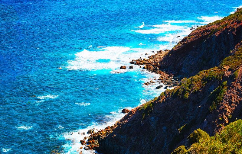 Porto Corallo in Nebida and coast of Mediterranean Sea Sardinia