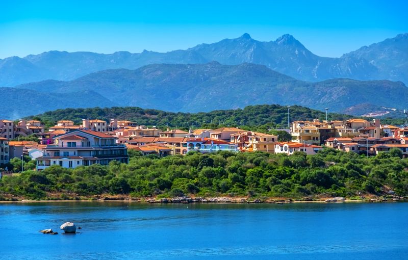 Olbia Coastline and Mountains